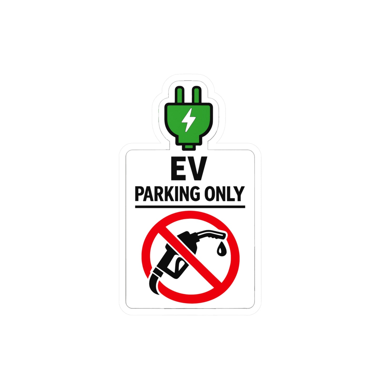 Electric Car Sticker EV Parking Only Decals, Waterproof Vinyl for Laptop Water Bottle, Electric Vehicle Rechargeable Battery Design