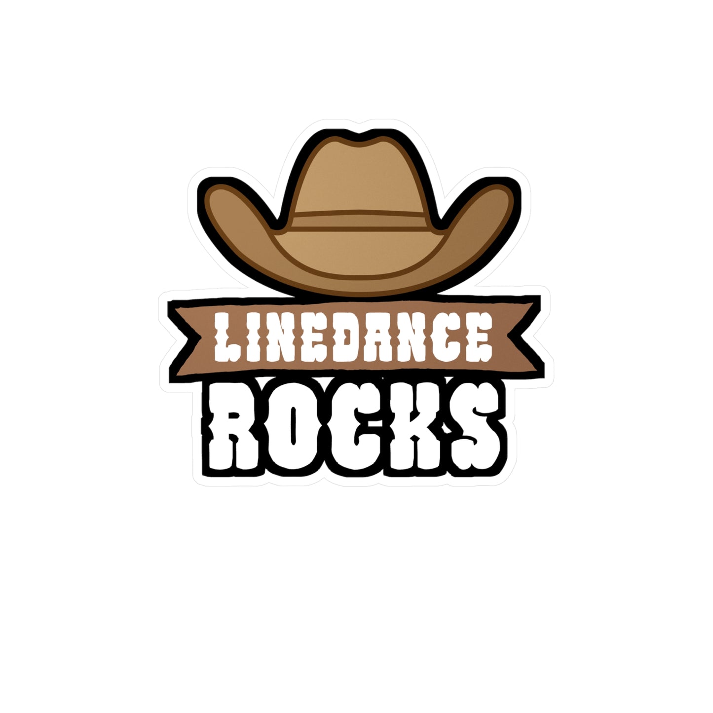 Linedance rocks - Cowboy hat Sticker for Wall, Laptop, Window, Truck, Car Cowboy hat Gift Vinyl Step Decal Sticker