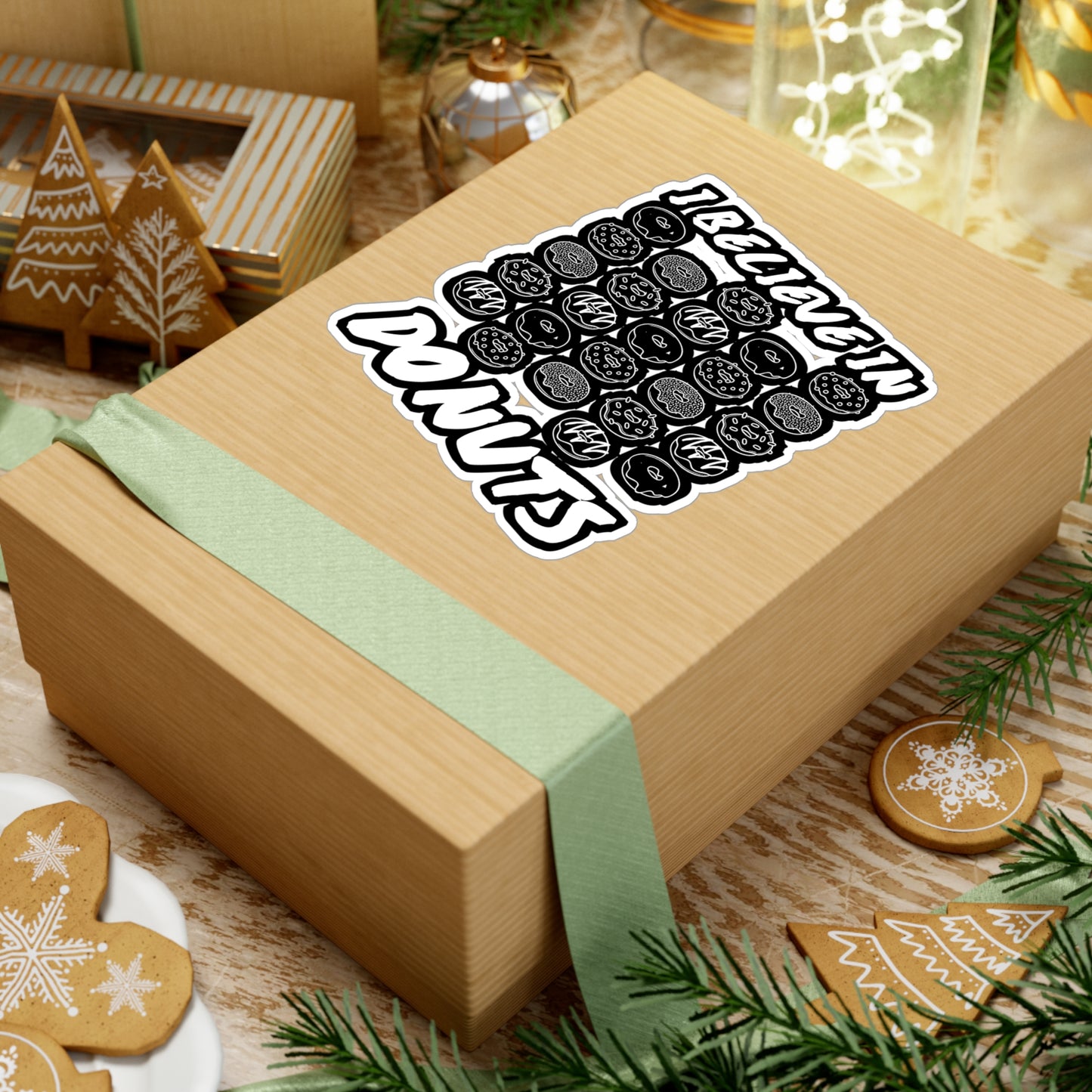 I Believe in Donuts - Donut Sticker for Car Window Laptop Sticker. Water Bottle Sticker, Vinyl Food Decal, Donuts Sticker - Donut Gift