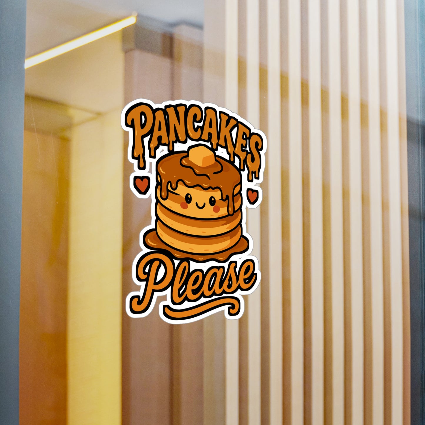 Pancakes Please - Pancakes Sticker for Laptop, Water Bottle, Kids & Teens, Cute Breakfast Lover Gift Idea