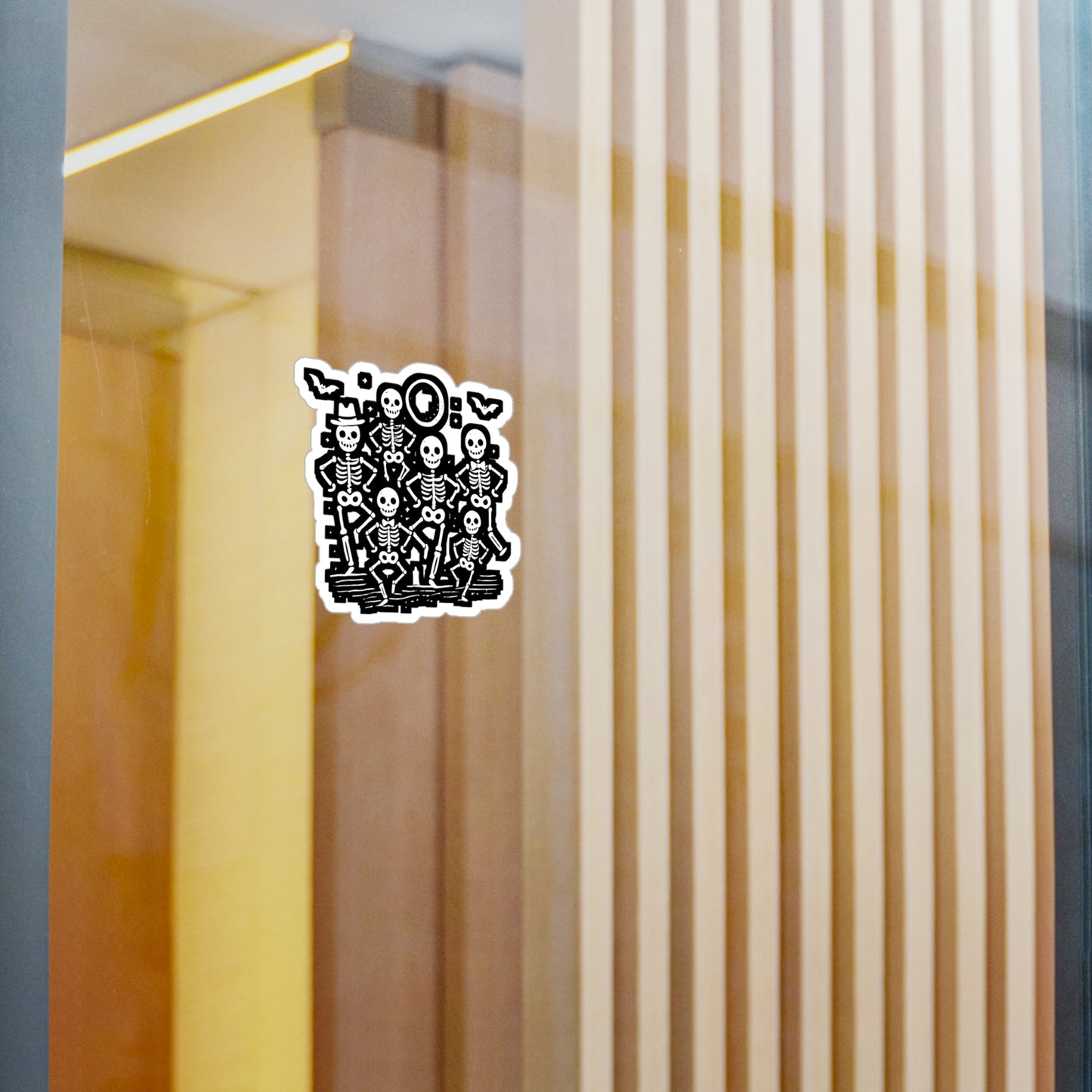 Halloween Dancing Skeletons - Halloween Sticker for Laptop Sticker. Water Bottle Sticker, Vinyl Skeletons Decal - Halloween Gift