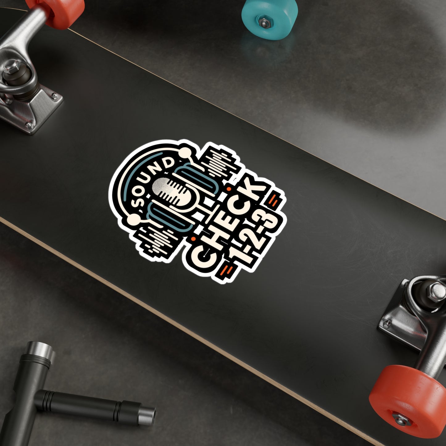 Sound check, 1-2-3 - Audio-engineer Sticker for Car Laptop Sticker. Water Bottle Sticker, Vinyl Monitor Decal - Audio-engineer Gift
