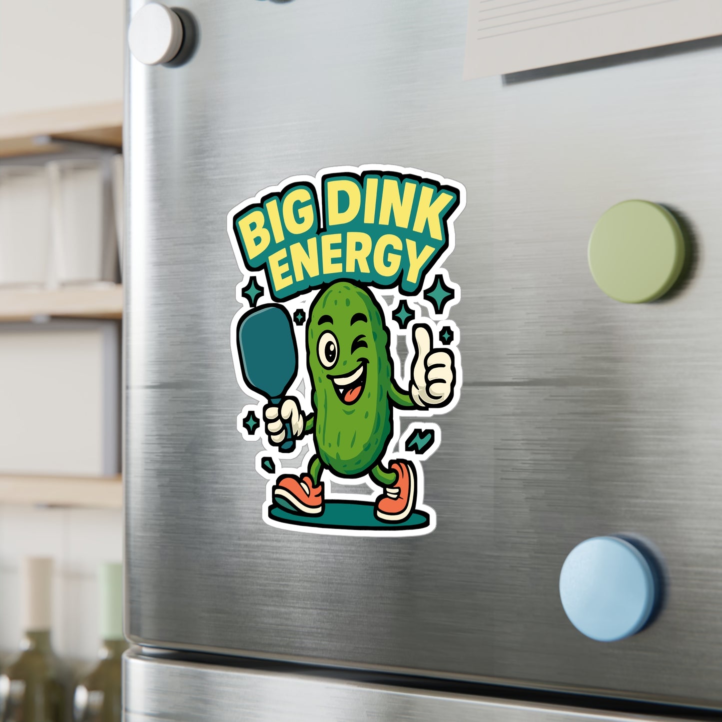 Pickleball Sticker – Big Dink Energy Decals, Funny Sportsmanship Paddle Pickle Design for Laptop, Water Bottle, Durable Vinyl