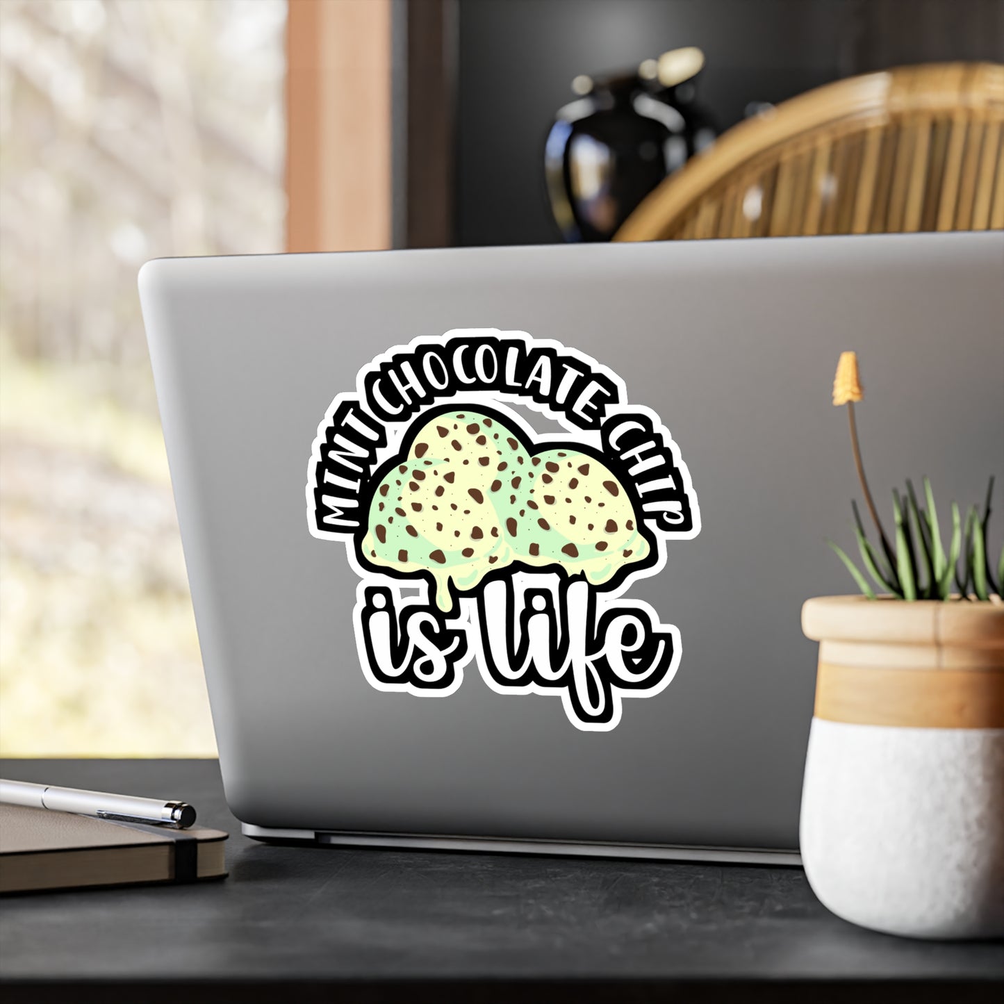 Mint Chocolate Chip Is Life | Icecream Sticker | Mint Decals | Chocolate Laptop Sticker | Icecream Gift | Mint Gift