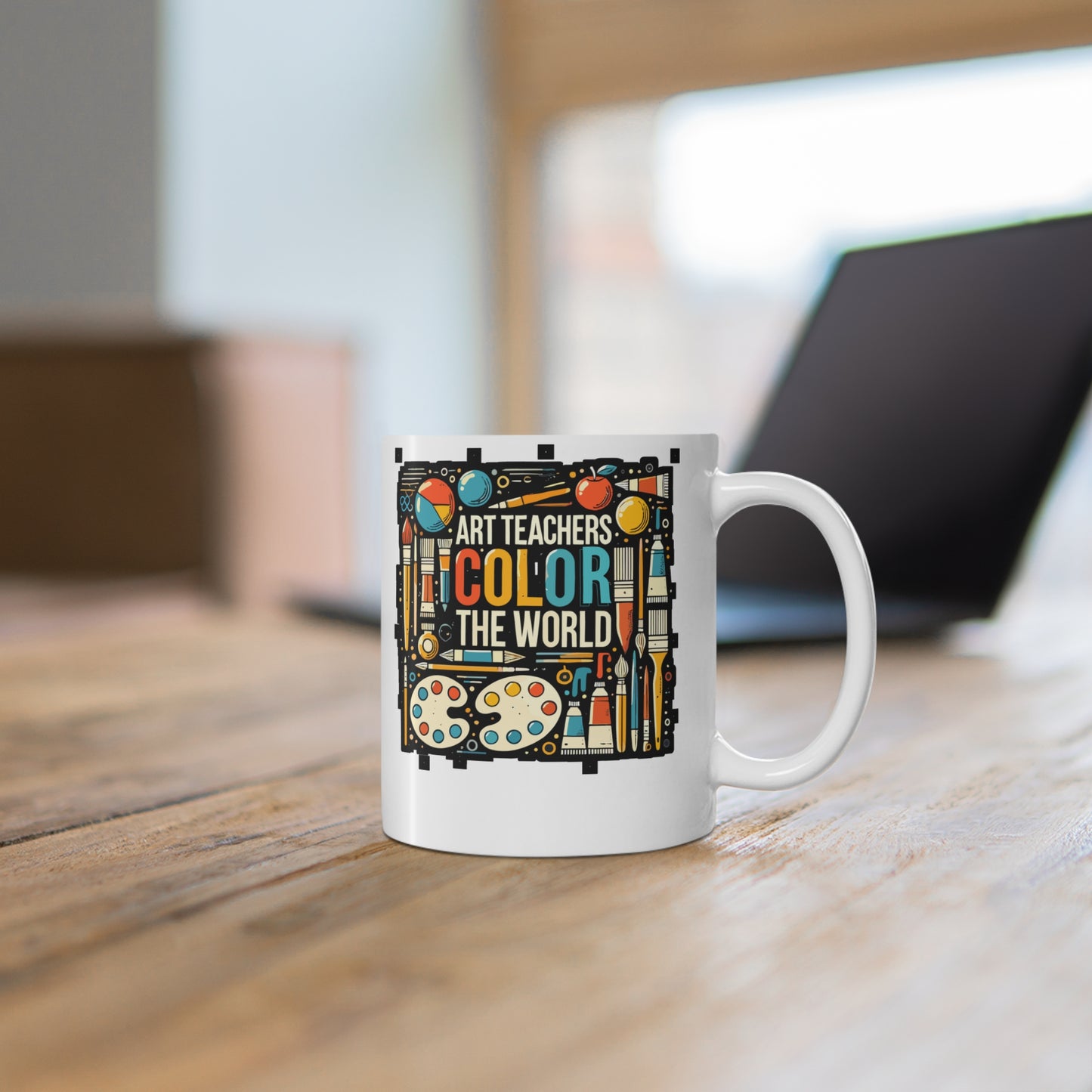 Art Teachers Color The World - Art-teacher Mug for Coffee 11oz. Art-teacher Cup, White ceramic, Artist Mug, Art Tea Cup - Art-teacher Gift