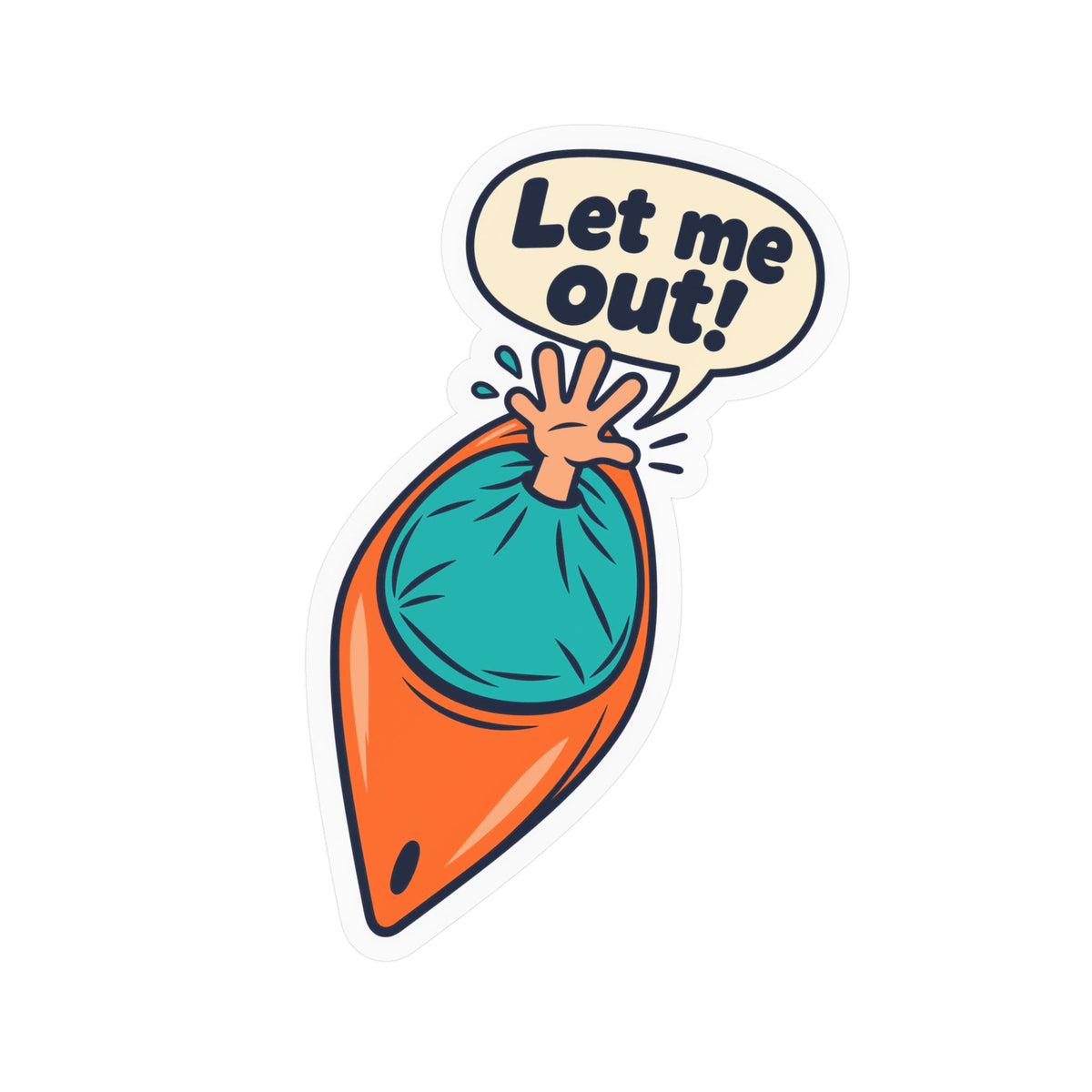 Kayak Sticker "Let me out!" - Funny Kayaking and Rowing Decals for a Kayaker's Laptop or Water Bottle
