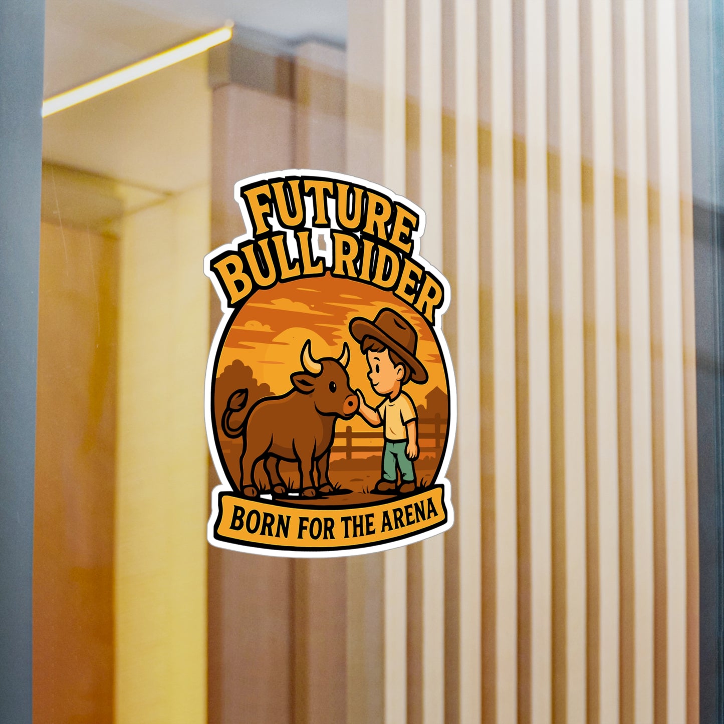 Future Bull Rider - Bull Riding Sticker for Laptop, Water Bottle - Rodeo Gift for Kids, Boys, Young Cowboys