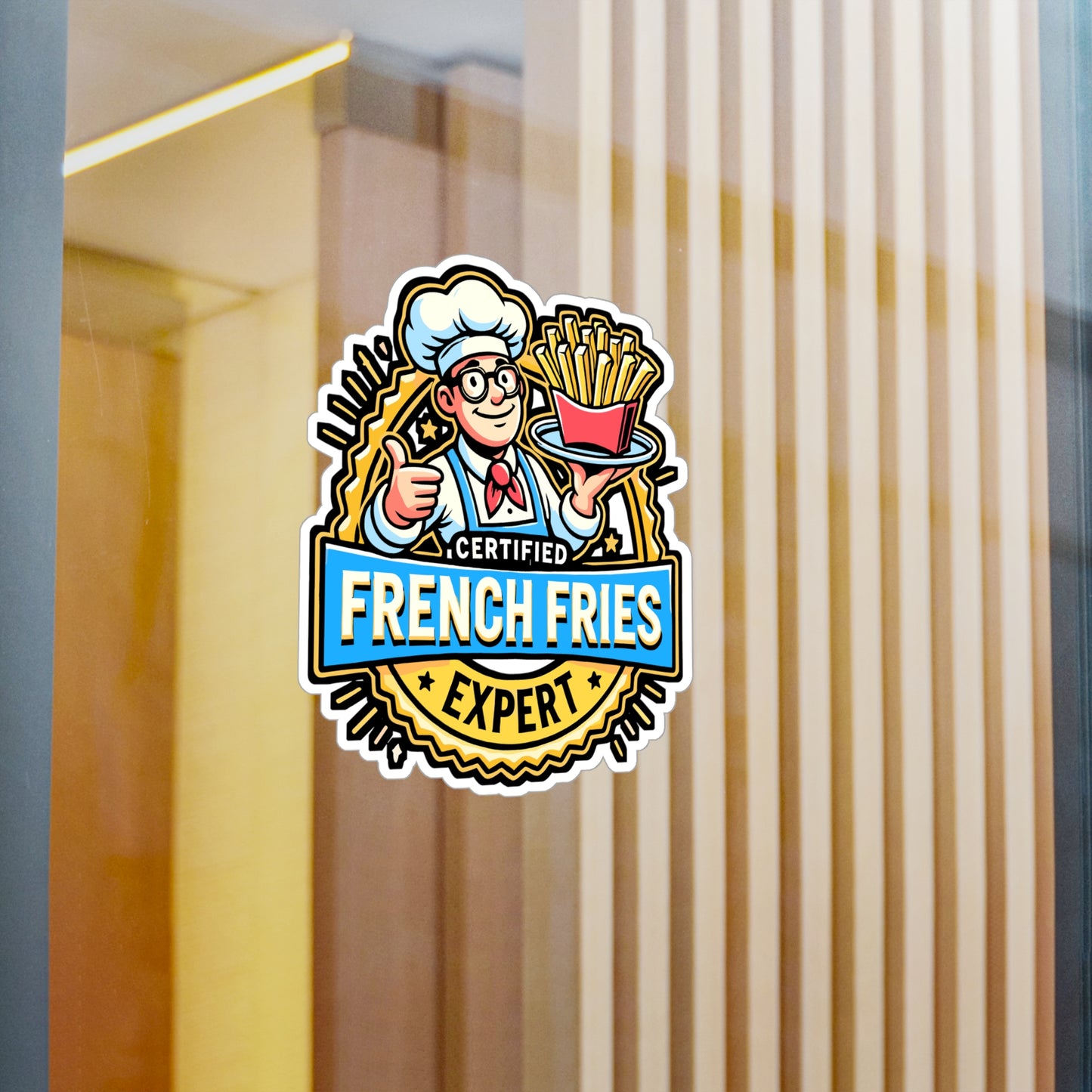 Certified French Fries Expert – Vinyl Sticker for Laptop or Water Bottle | Funny French Fries Gift for Potato Lovers