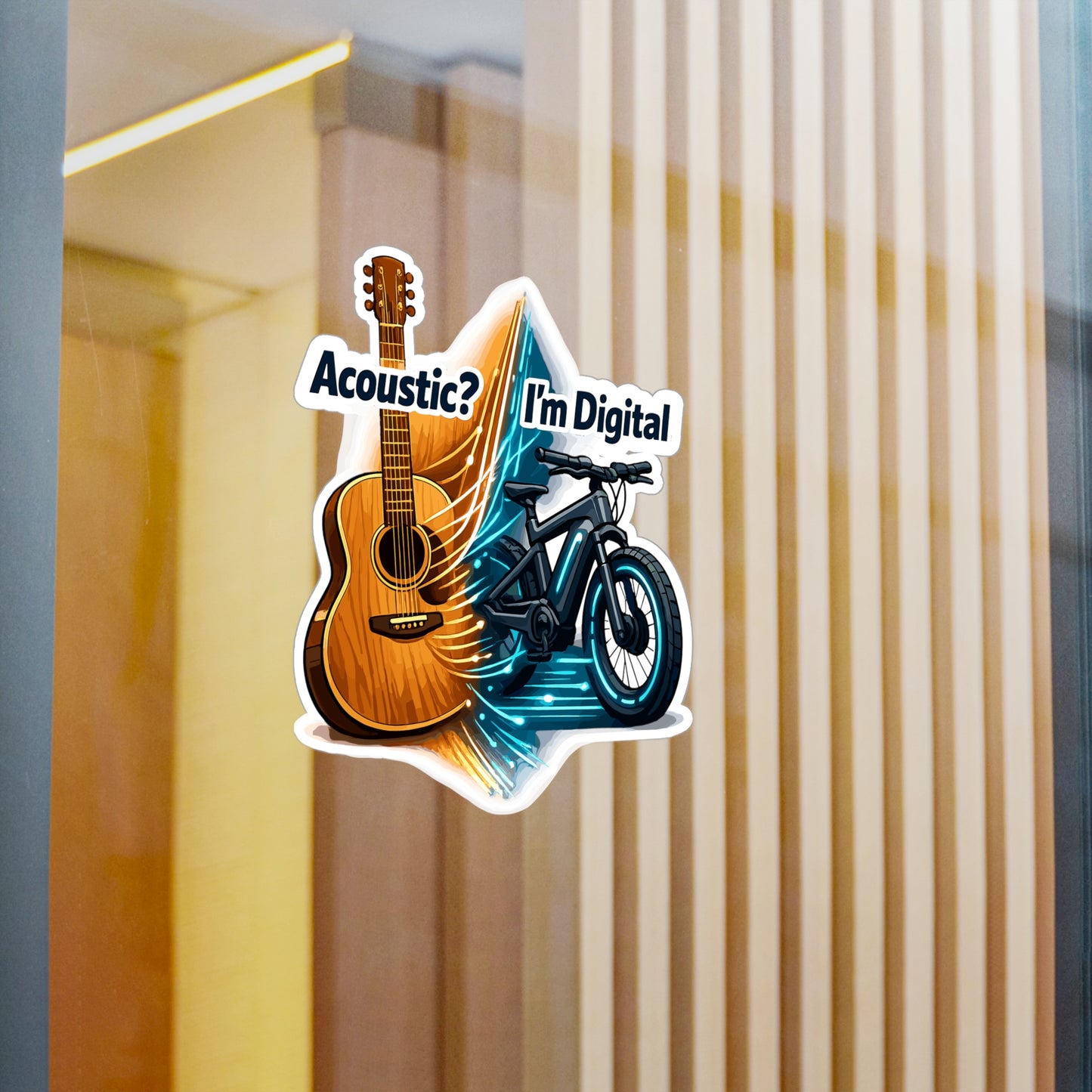 E-Bike Sticker Acoustic? I’m Digital Funny E Cycling Electric Bike Decals Waterproof Vinyl Sticker for Laptop Water Bottle