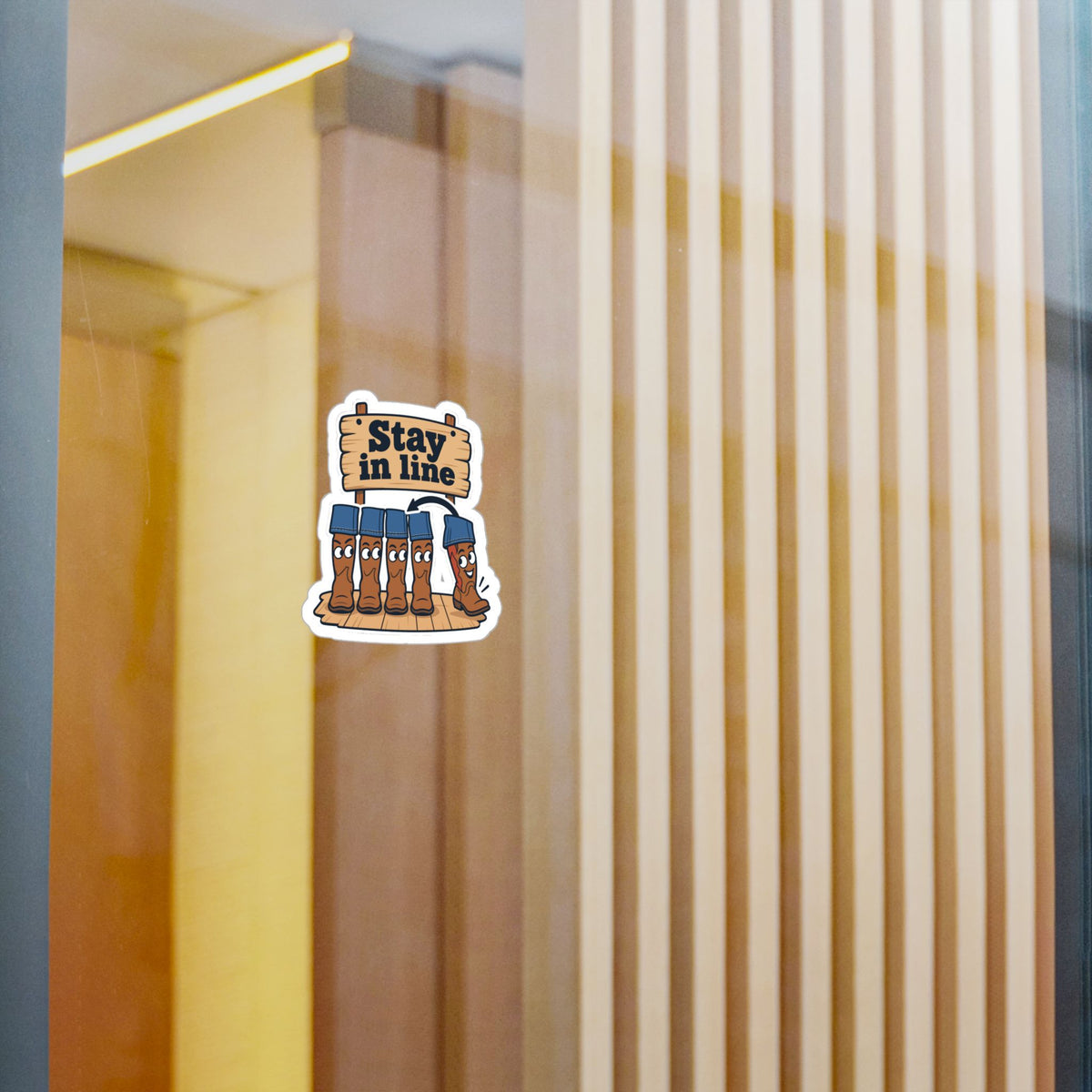 Line Dance Sticker - Stay in Line Design for Country Dancers, Western Decals for Laptop and Water Bottle