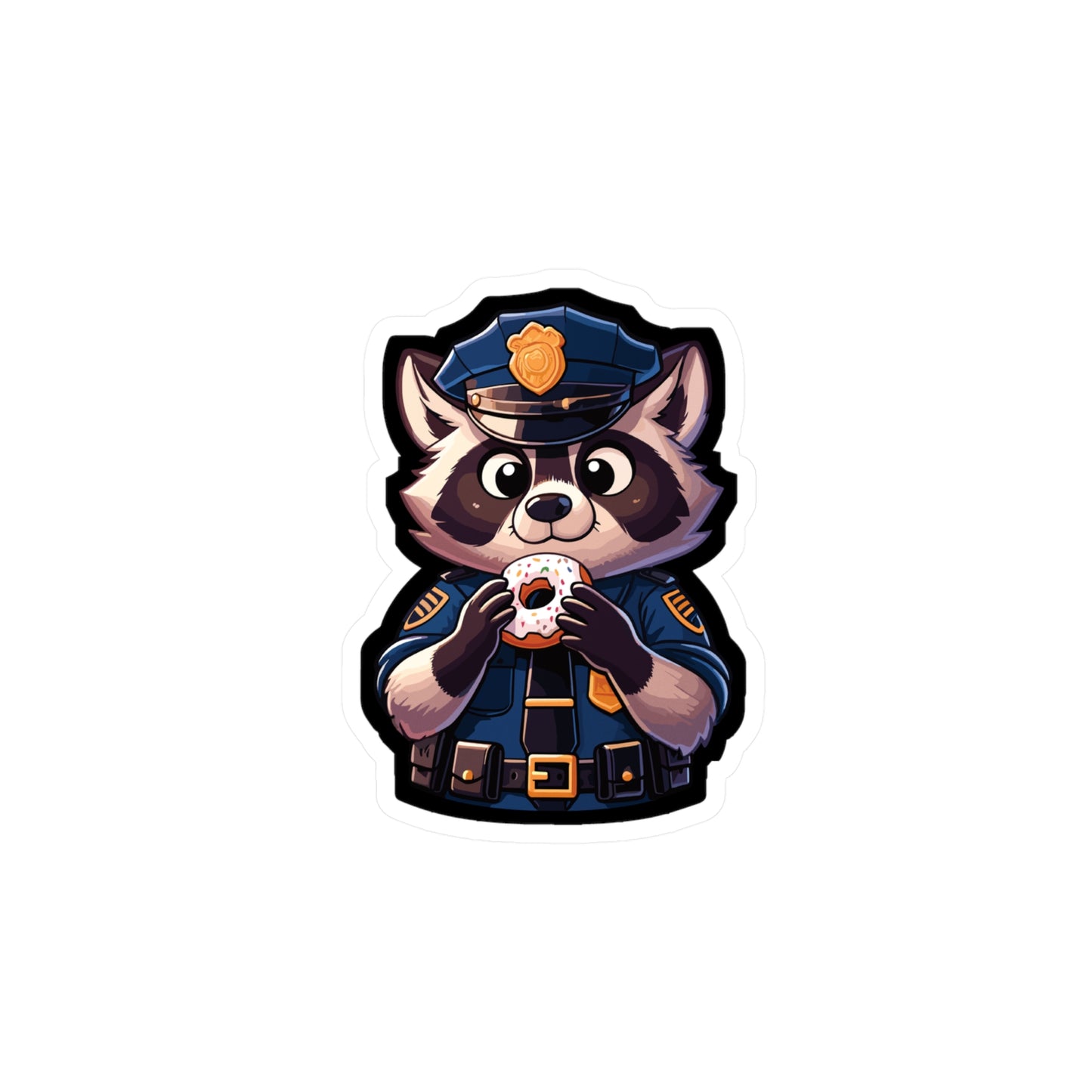 Police Raccoon - Police Sticker for Car Window Wall Laptop Sticker. Water Bottle Sticker, Vinyl Donut Decal, Resist Sticker - Police Gift