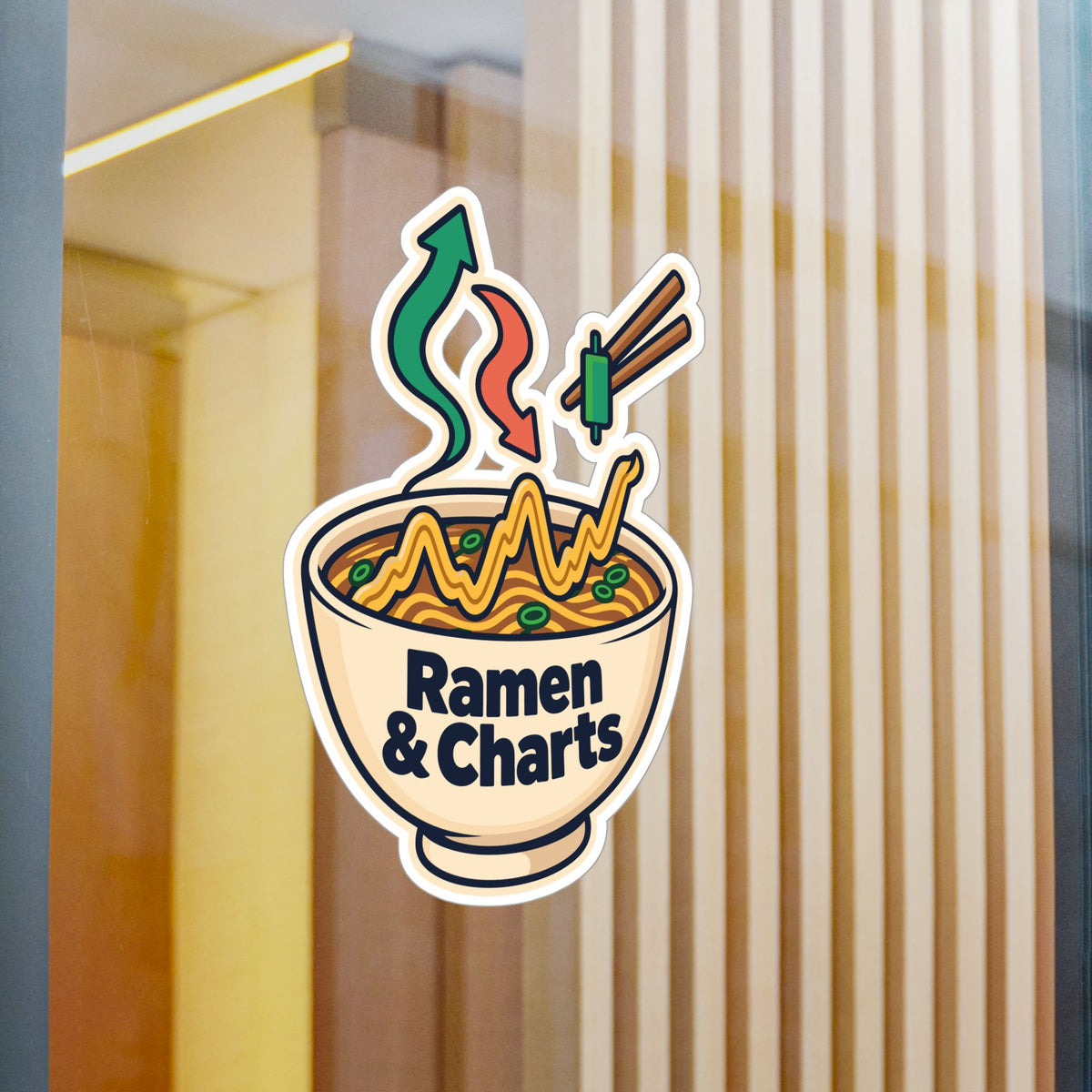 Day Trading Sticker - Ramen & Charts Design for the Stock Market and Forex Trader - Laptop and Water Bottle Decals