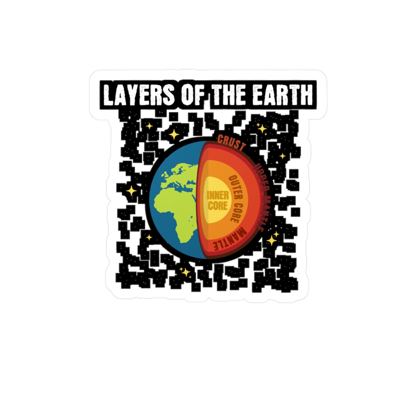 Layers of the Earth - Geology Sticker for Laptop Sticker. Water Bottle Sticker, Vinyl Geologist Decal - Geology Gift
