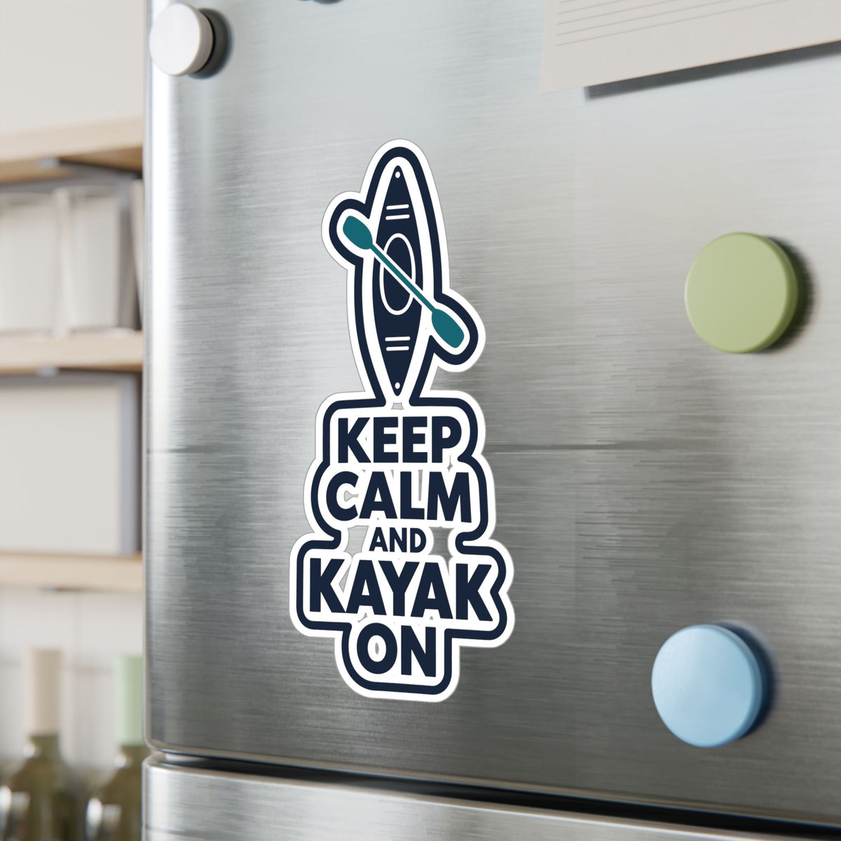 Kayak Sticker - Keep Calm and Kayak On, Kayaking and Rowing Decals for Laptop or Water Bottle