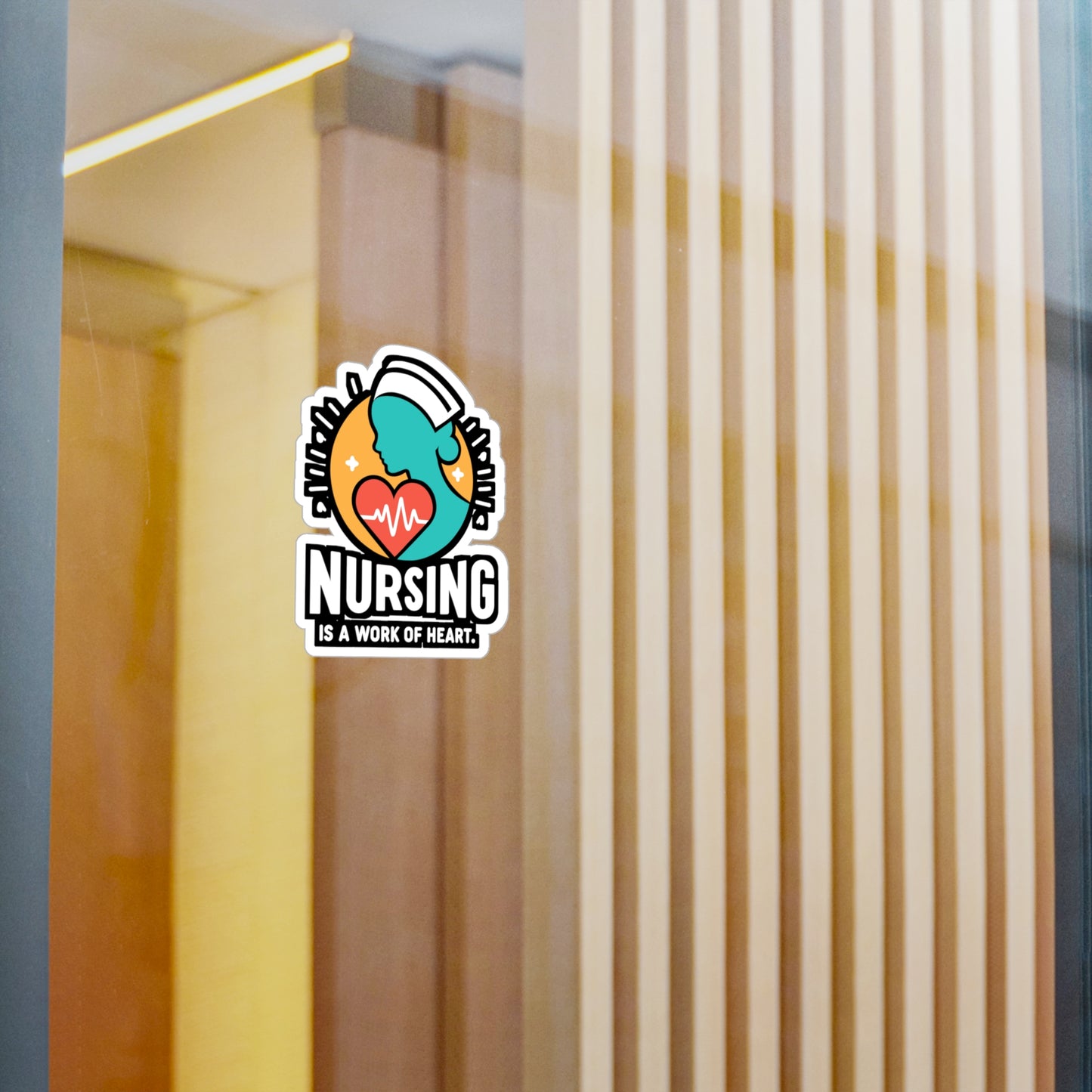 Nursing is a work of heart - Nurse Sticker for Car Laptop Sticker. Water Bottle Sticker, Vinyl Nursing-student Decal - Nurse Gift