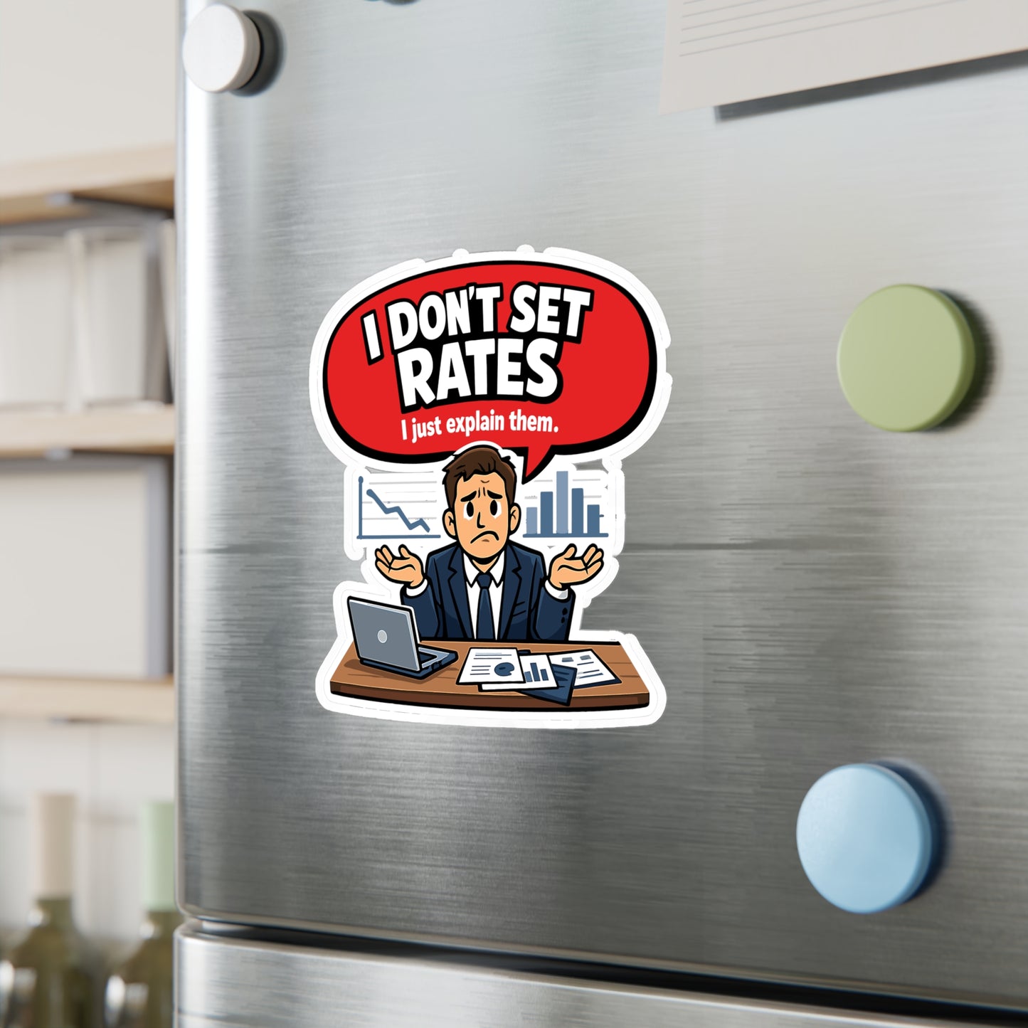 Insurance Agent Sticker I Don’t Set Rates Funny Policy Premium Liability Vinyl Waterproof decals for Laptop Water Bottle