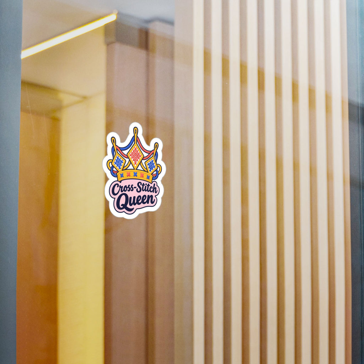 Embroidery Sticker - Cross-Stitch Queen Decals for Crafting, Needlework and Stitching Fans, Laptop and Water Bottle