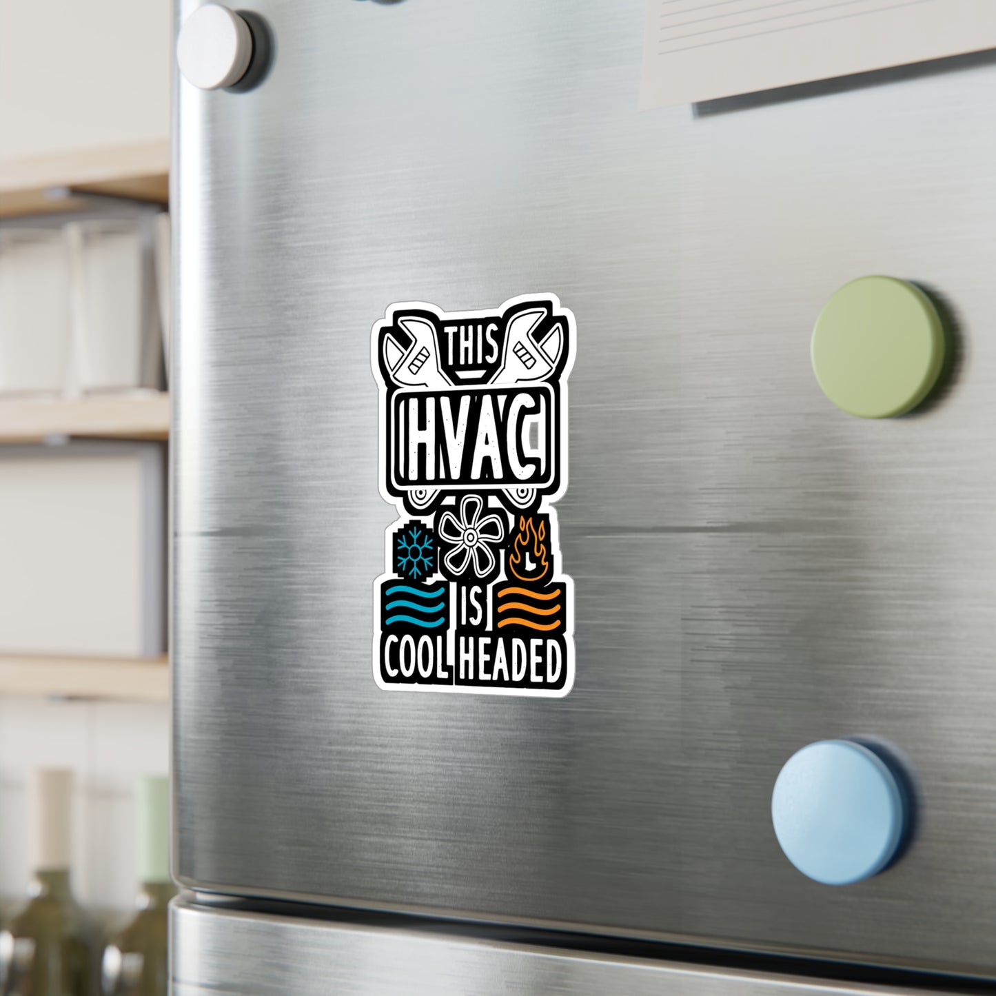 This HVAC Is Cool Headed - HVAC Sticker for Laptop Sticker. Water Bottle Sticker, Vinyl Air-conditioner Decal - HVAC Gift