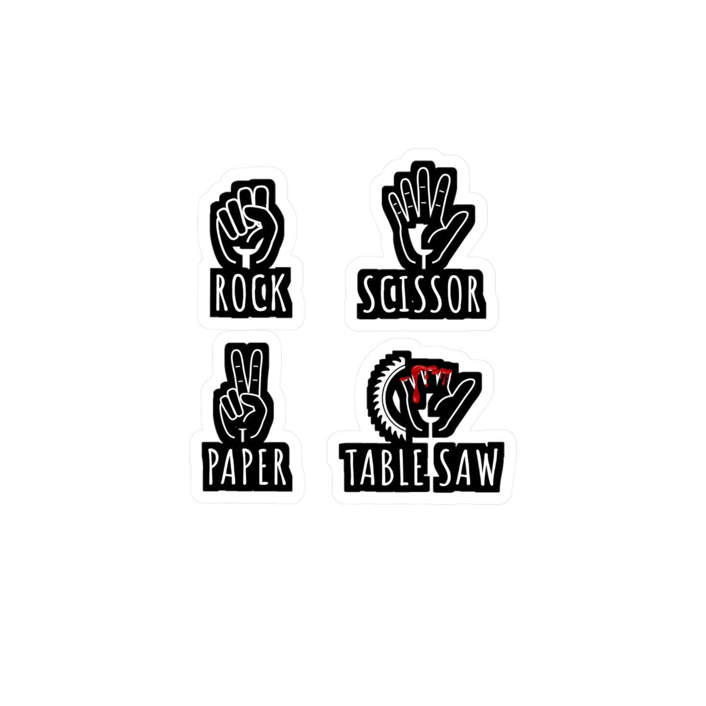 Rock Paper Scissor Table Saw - Carpenter Sticker for Laptop Sticker. Water Bottle Sticker, Vinyl Woodworker Decal - Carpenter Gift