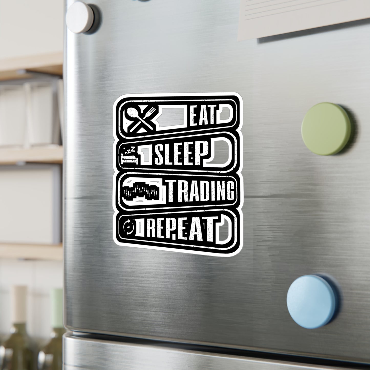 Eat Sleep Trading Repeat - Capitalist Sticker for Laptop Sticker. Water Bottle Sticker, Vinyl Capitalism Decal - Capitalist Gift