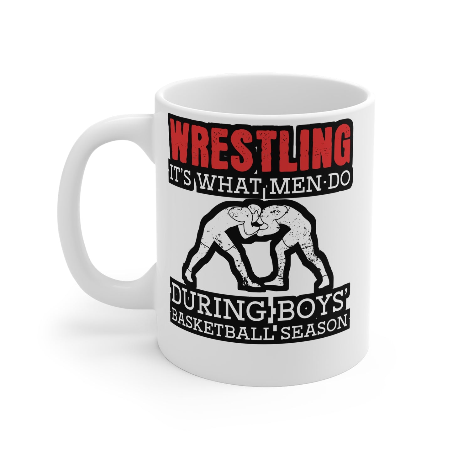 Wrestling - Wrestle Mug for Coffee 11oz. Wrestle Cup, White ceramic, Wrestling Mug, Cradle Tea Cup - Wrestle Gift