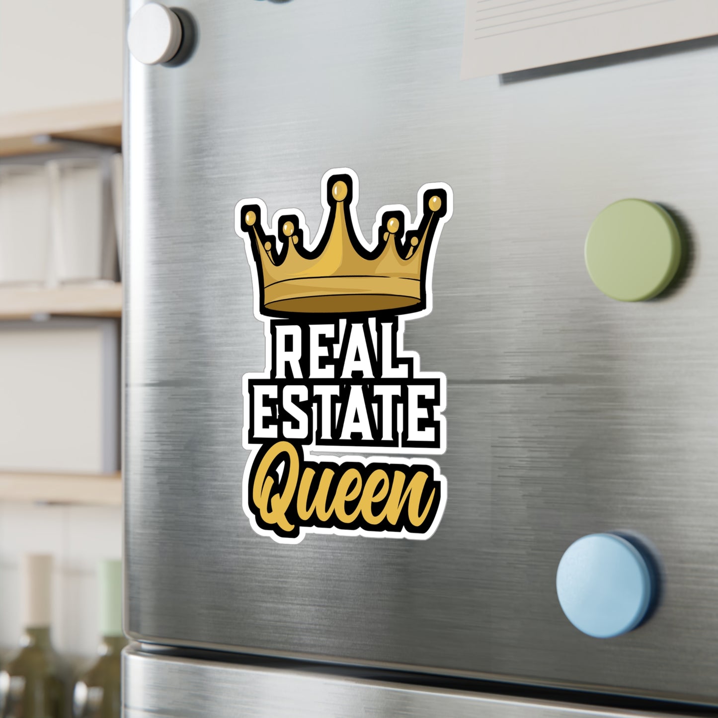 Real Estate Queen Realtor - Realtor Sticker for Laptop Sticker. Water Bottle Sticker, Vinyl Closure Decal - Realtor Gift