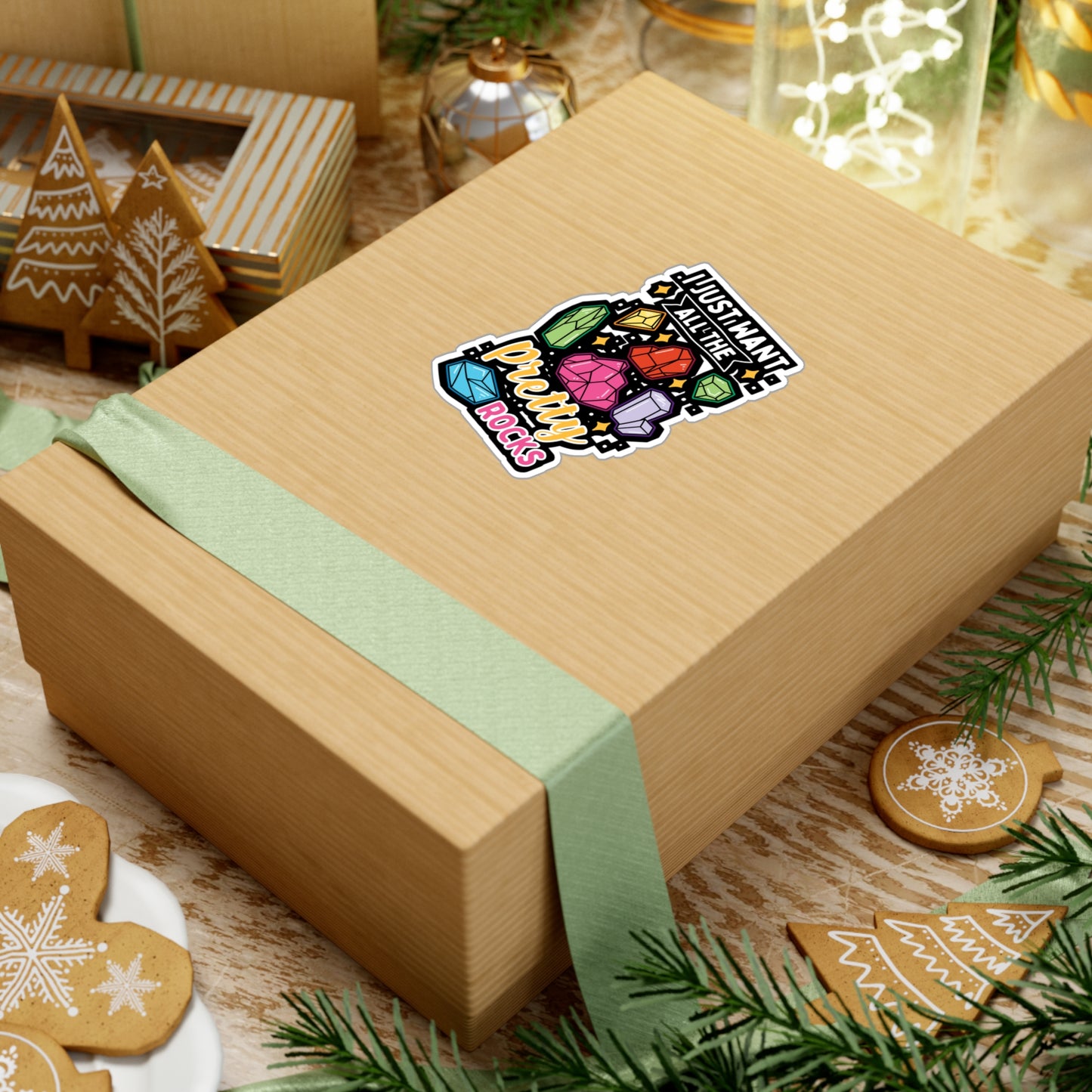 I Just Want All The Pretty Rocks - Rockhounding Sticker for Laptop Sticker. Water Bottle Sticker, Vinyl Rock-hunting Decal - Rockhounding Gift