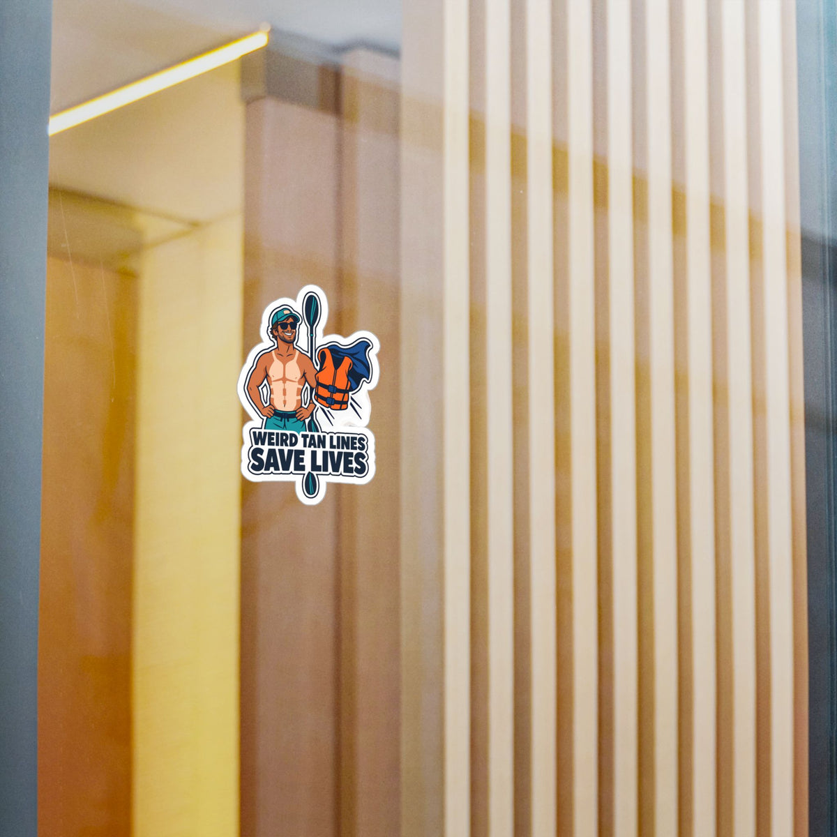 Kayak Sticker - Weird Tan Lines Save Lives, Funny Kayaker Decals for Laptop or Water Bottle, Kayaking and Rowing Humor