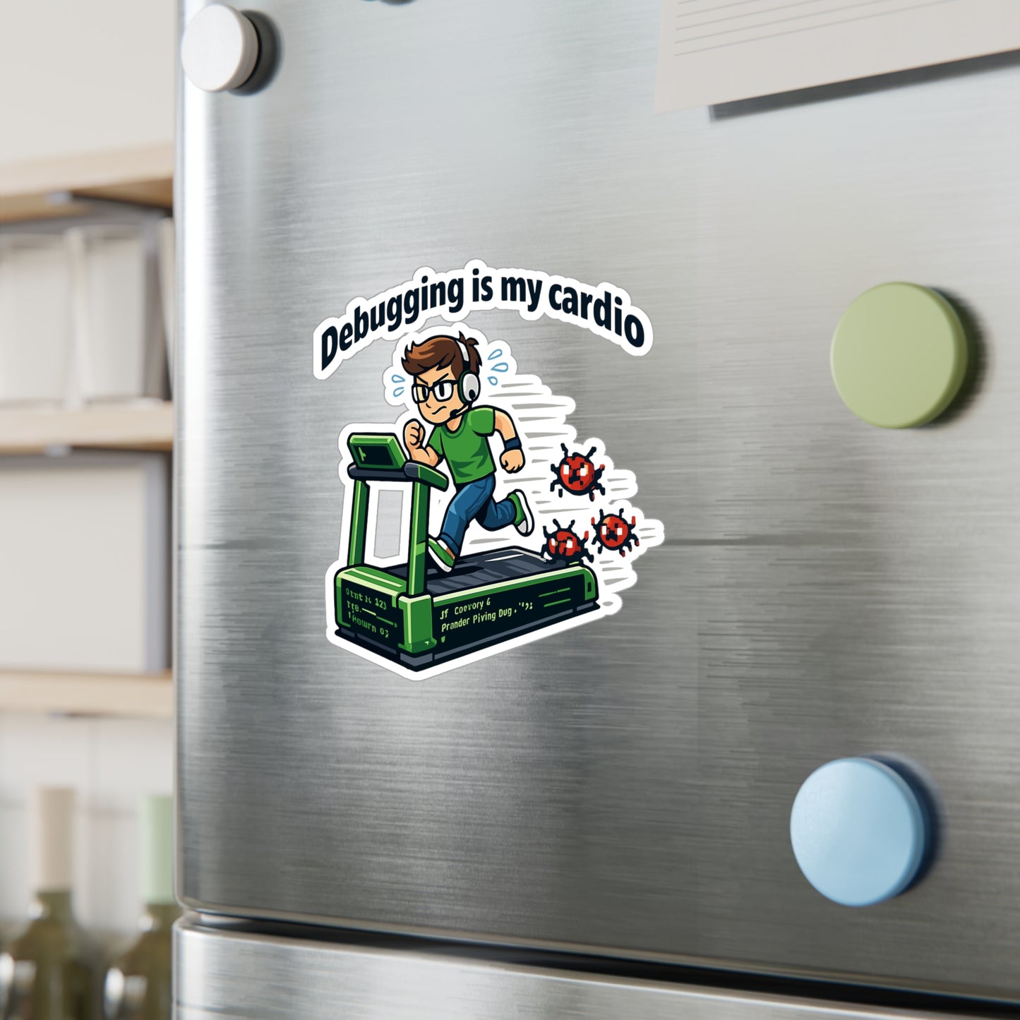 Coding Sticker Debugging is my cardio programmer source code semicolon vinyl waterproof decals for laptop water bottle