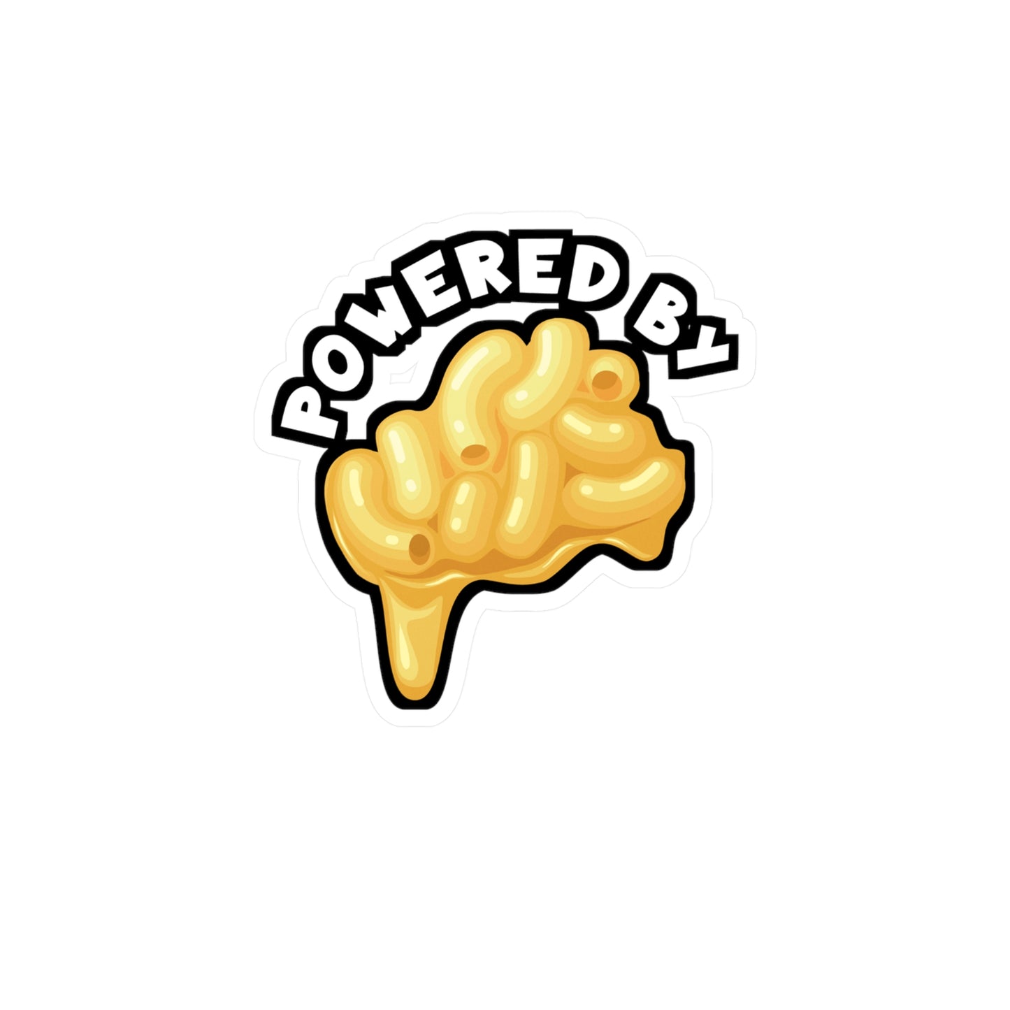 Powered by Mac & Cheese - Macaroni Sticker for Laptop Sticker. Water Bottle Sticker, Vinyl Mac Decal - Macaroni Gift