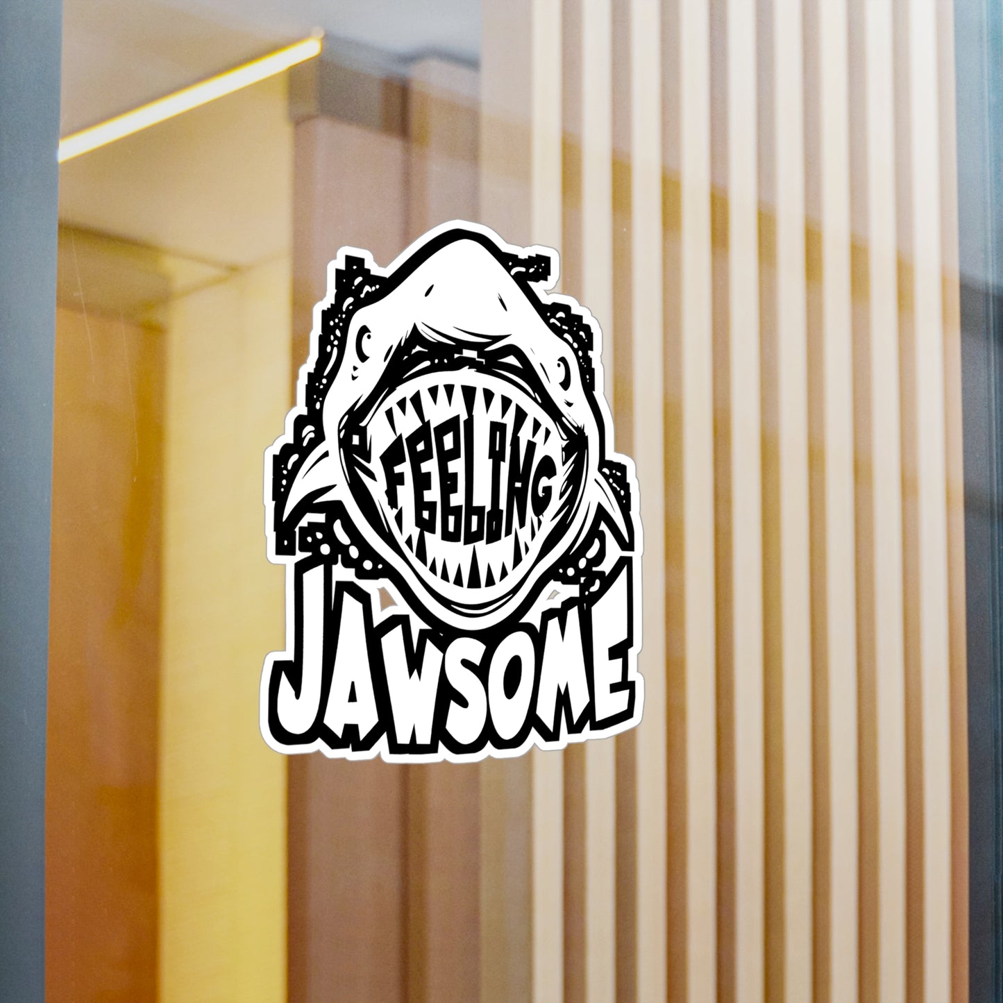 Feeling Jawesome - Sharks Sticker for Car Window Laptop Sticker. Water Bottle Sticker, Vinyl Marine Decal, Jaws Sticker - Sharks Gift