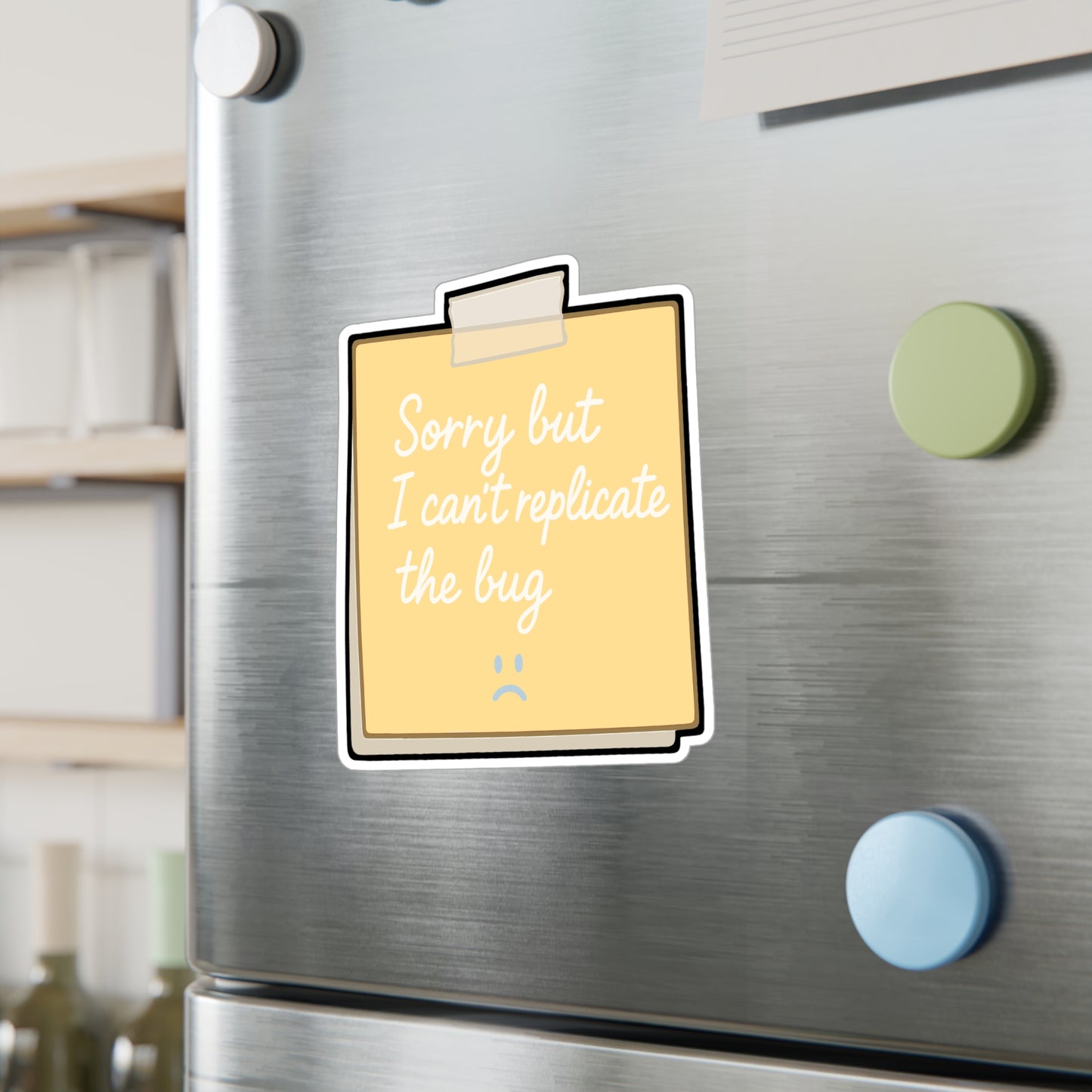 Programming Sticker "Sorry But I Can't Replicate The Bug" – Funny Debugging Decals for Coders, Developers, Laptop or Water Bottle, Waterproof Vinyl