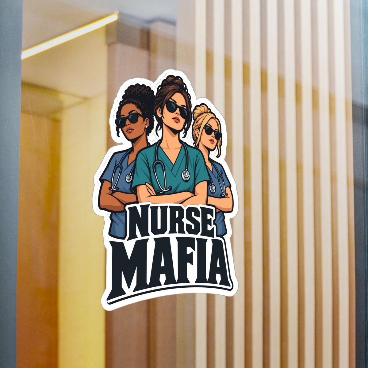 Nurse Sticker, Nurse Mafia Vinyl Decals for Laptop and Water Bottle, Waterproof Gift for Nursing Student Graduation