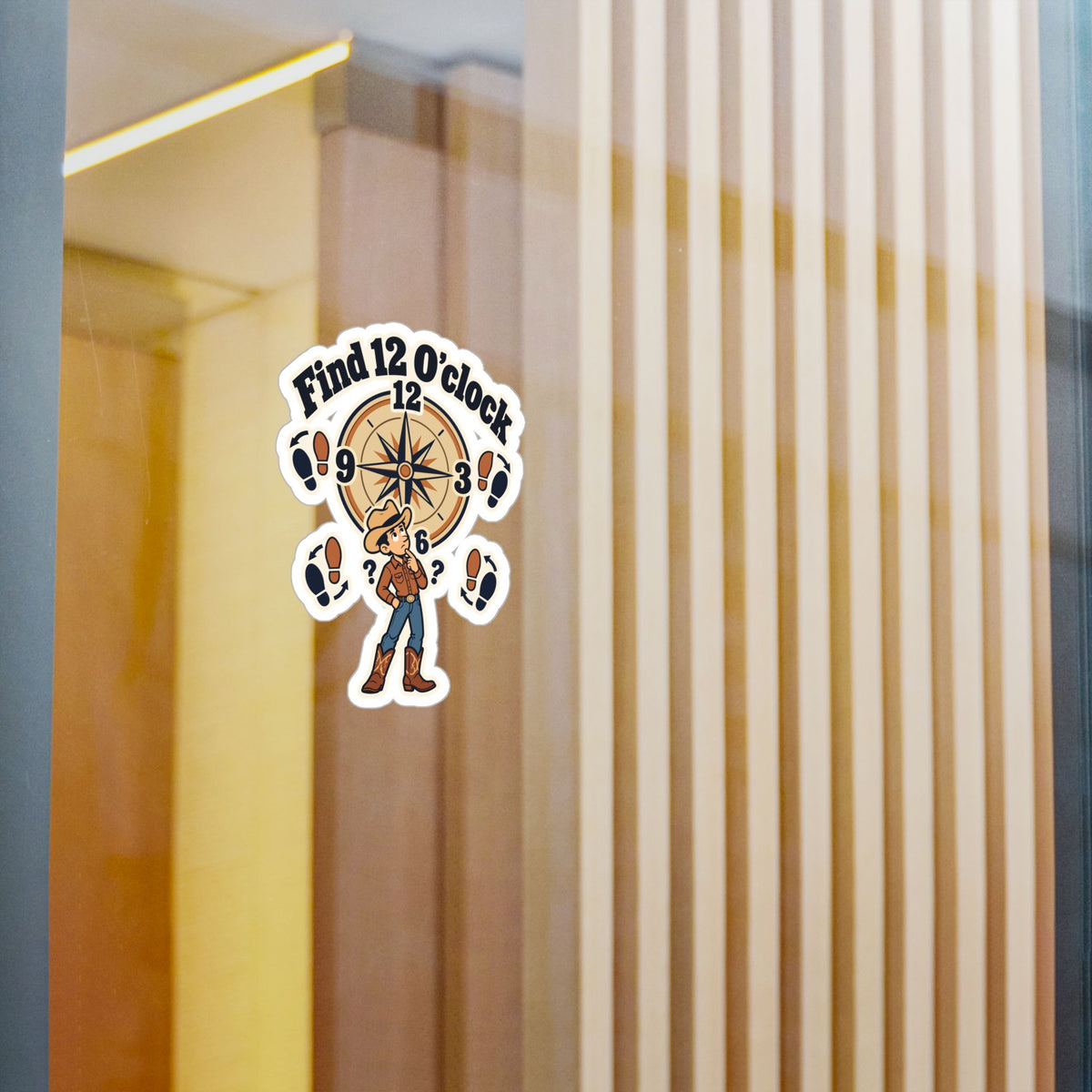 Line Dance Sticker - Find 12 O’clock Design for Country-Life Dancers, Western Decals for Laptop or Water Bottle
