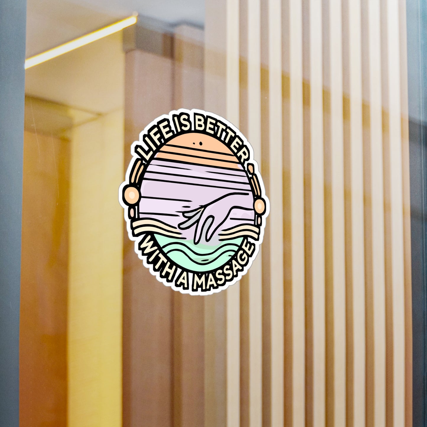 Life Is Better With A Massage – Vinyl Massage Therapy Sticker for Laptop or Water Bottle | Relaxation Gift for Massage Therapists