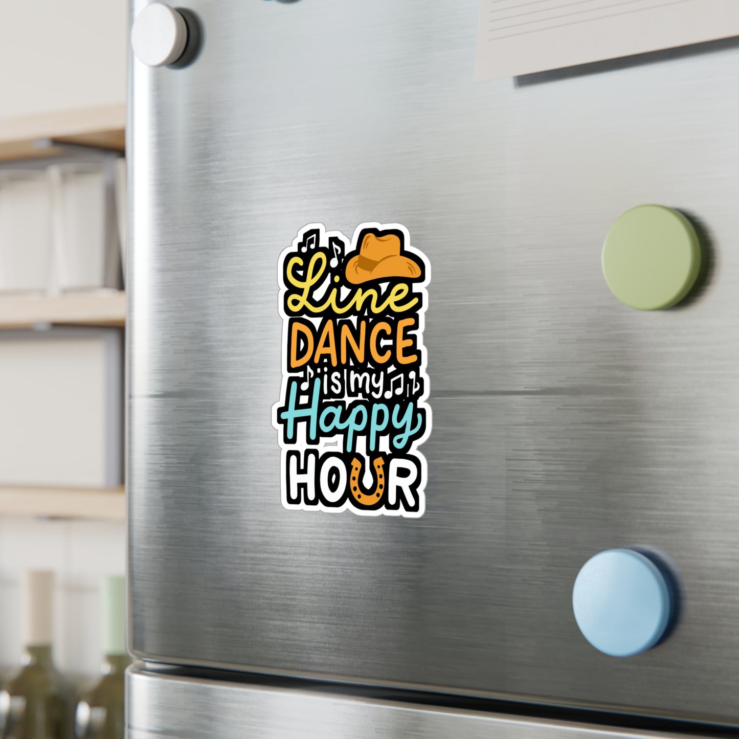 Line Dance Is My Happy Hour - Line dance Sticker for Laptop Sticker. Water Bottle Sticker, Vinyl Dancer Decal - Line dance Gift