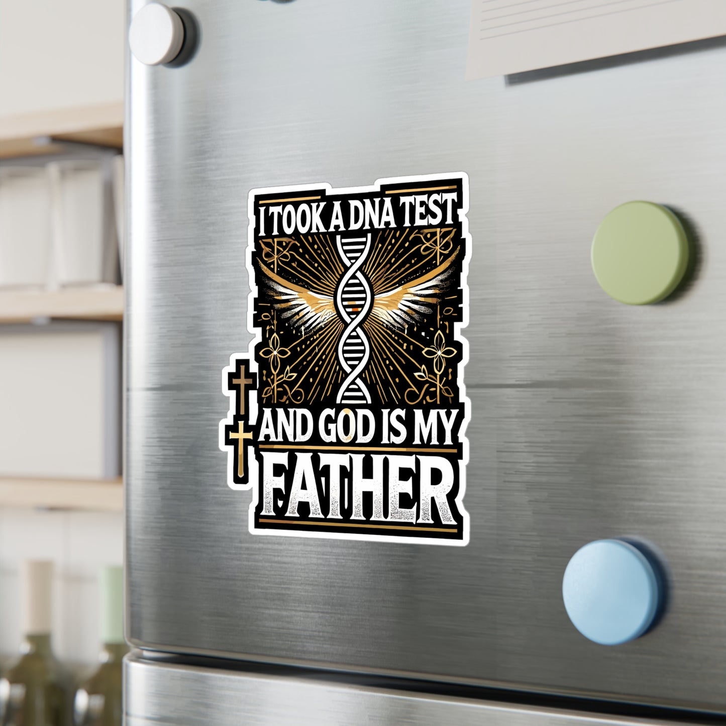 I Took A DNA Test And God Is My Father - DNA Sticker for Laptop Sticker. Water Bottle Sticker, Vinyl God Decal - DNA Gift