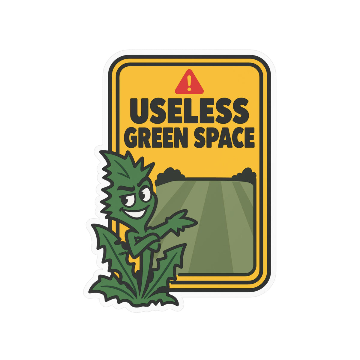 Plants Sticker - Useless Green Space Dandelion Design, Nature-Inspired Decals for Laptop or Water Bottle, Friendship Gift
