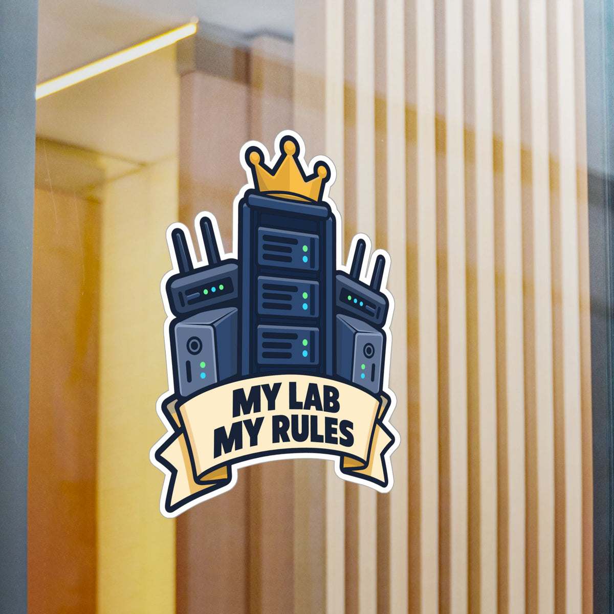 tech Sticker - My Lab My Rules, Reboot Button and Bandage Design for Laptop and Water Bottle Decals