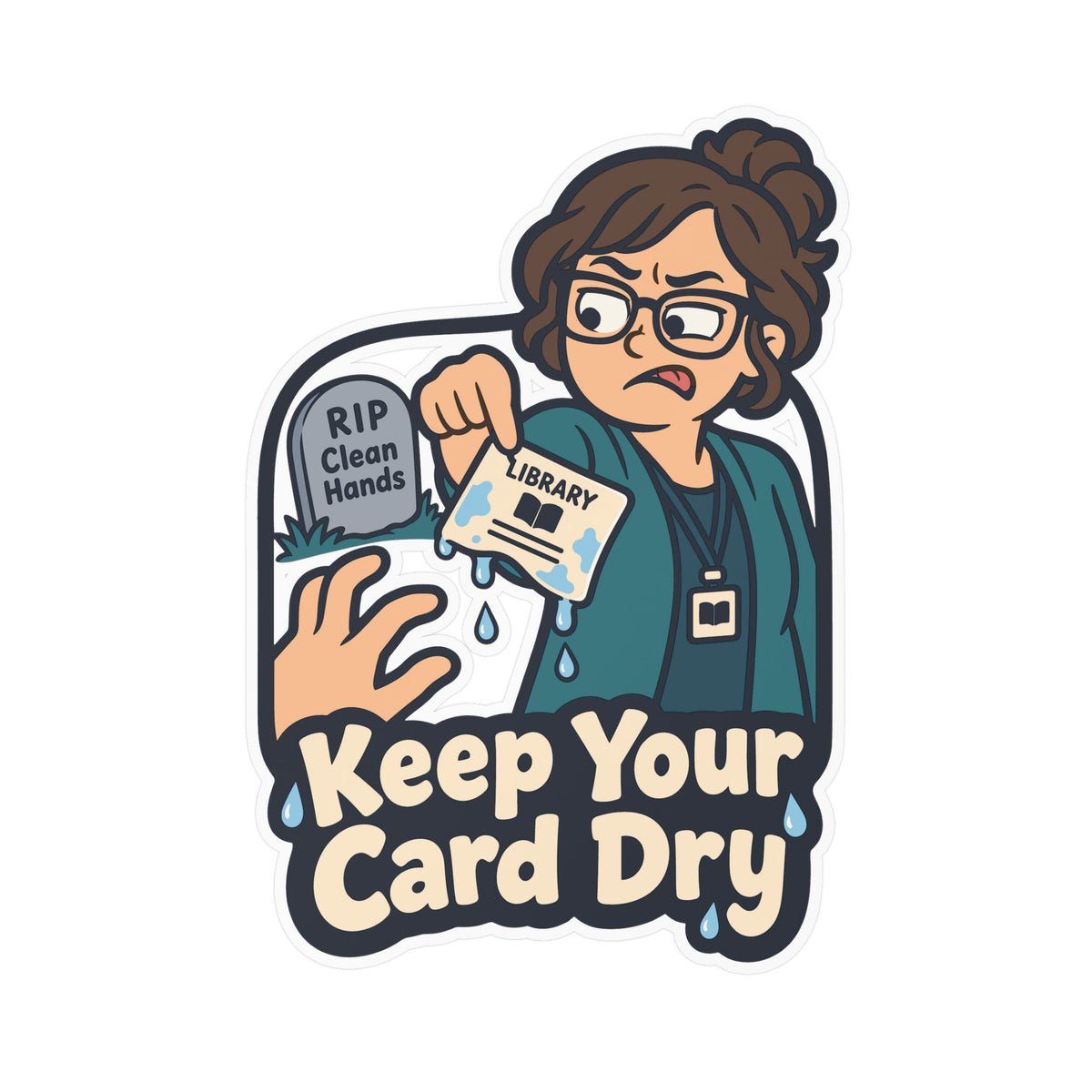 Librarian Sticker – Keep Your Card Dry, Fabulous Unicorn Decals with Magical Charm for Laptop or Water Bottle