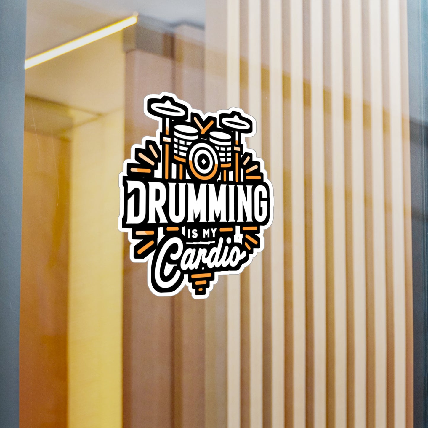 Drumming is my cardio - Audio-engineer Sticker for Laptop Sticker. Water Bottle Sticker, Vinyl Monitor Decal - Audio-engineer Gift