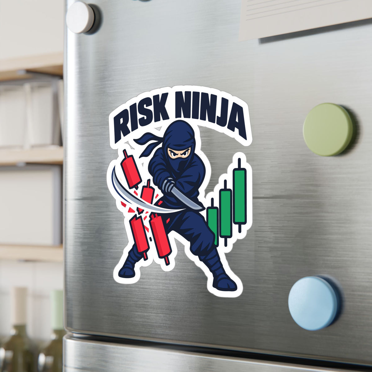 Day Trading Sticker - Risk Ninja Decals for the Stock Market and Forex Trader, Laptop and Water Bottle Decor