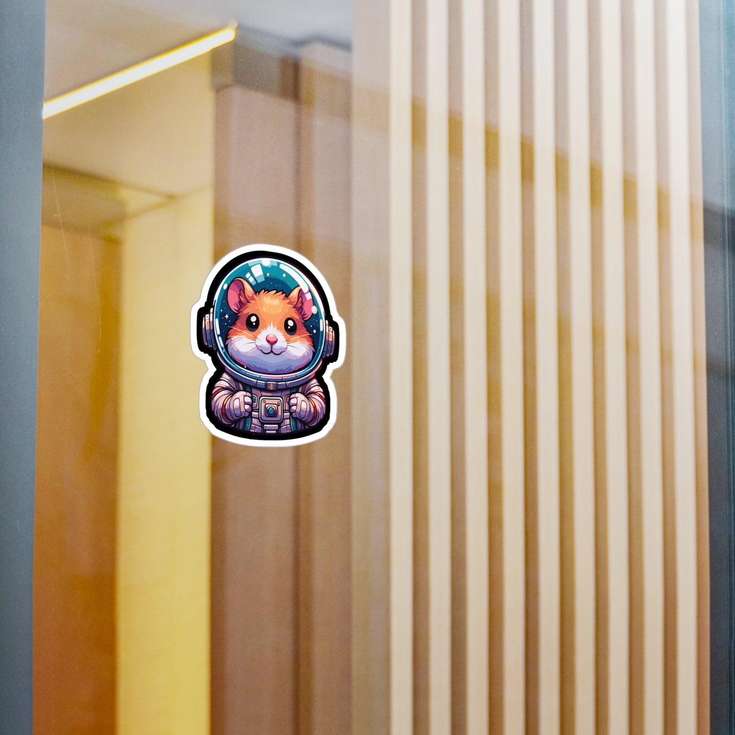 Hamster Astronaut - Hamster Sticker for Car Window Laptop Sticker. Water Bottle Sticker, Vinyl Space Decal, Helmet Sticker - Hamster Gift