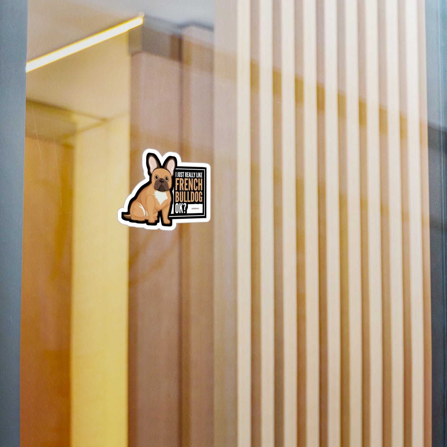 I Really Like French Bulldog - Love Sticker for Laptop Sticker. Water Bottle Sticker, Vinyl Small Decal - Love Gift