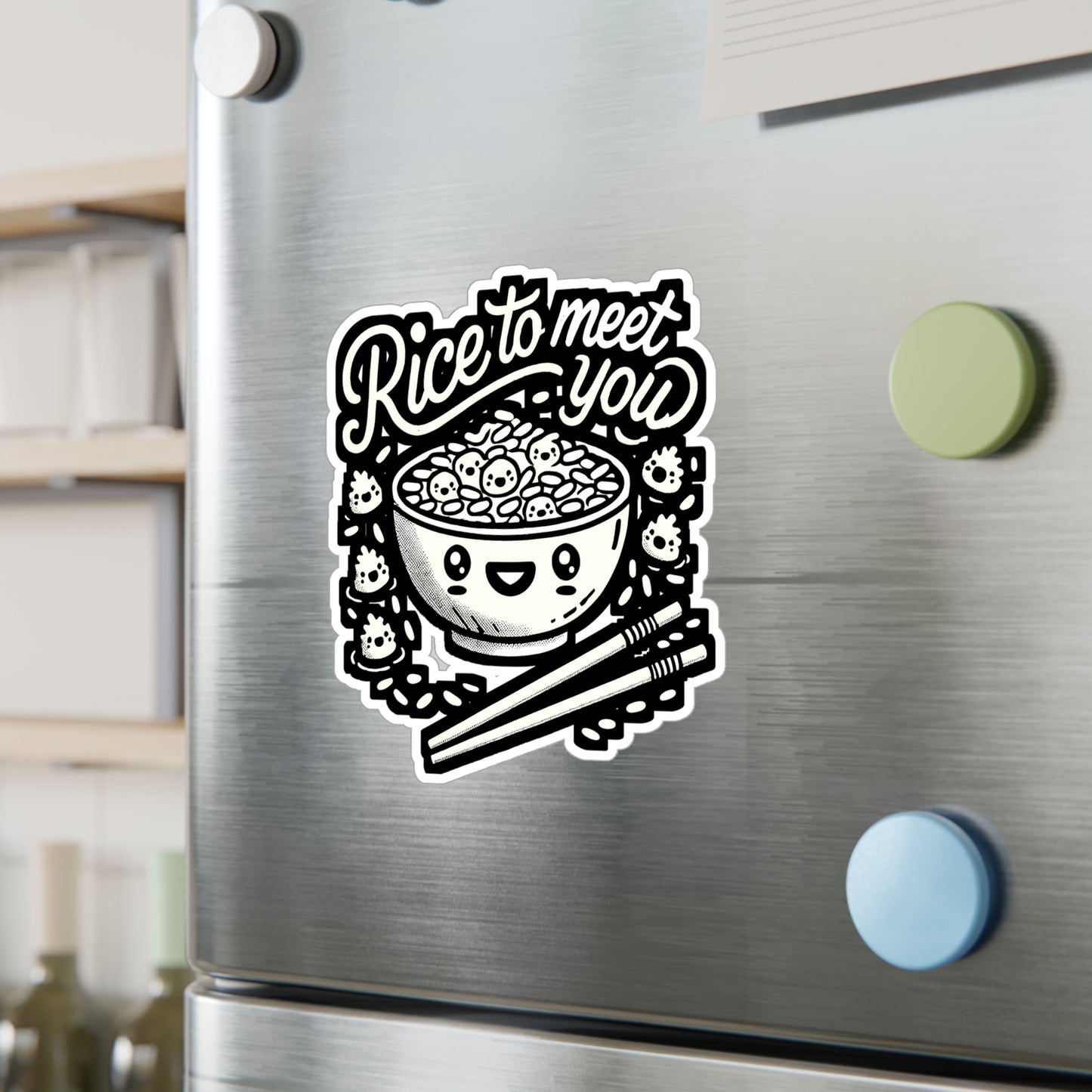 Rice To Meet You - Pinoy Sticker for Car Window Laptop Sticker. Water Bottle Sticker, Vinyl Filipino Decal, Philippine Sticker - Pinoy Gift