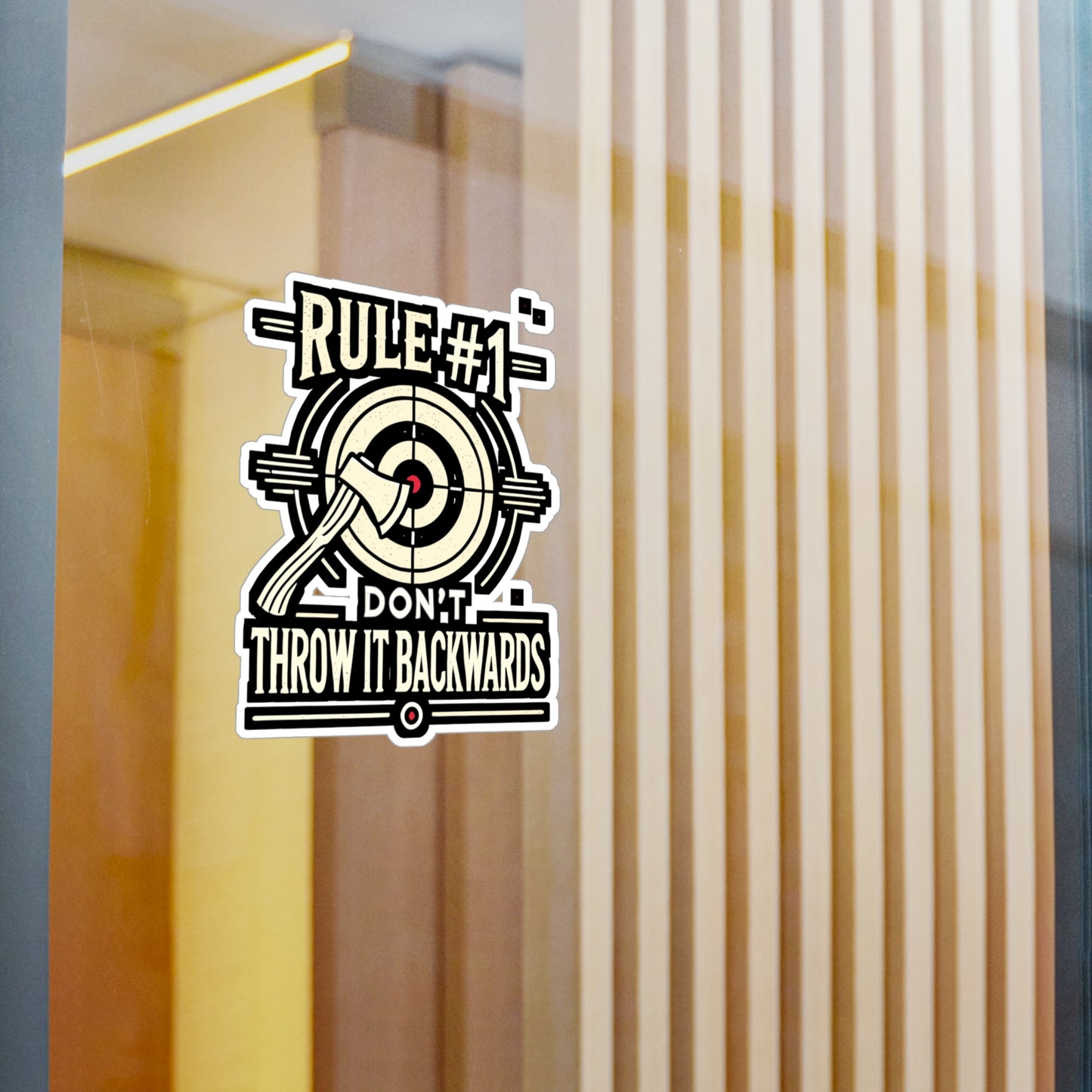 Rule #1  Don't Throw It Backwards - Axe-throwing Sticker for Laptop Sticker. Water Bottle Sticker, Vinyl Knife Decal - Axe-throwing Gift
