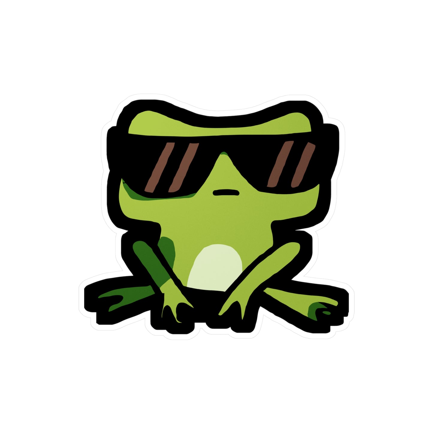 Frog with Sunglasses - Frog Sticker for Car Wall Window Laptop Sticker. Water Bottle Sticker, Vinyl Sunglasses Decal, Cool Sticker - Frog Gift