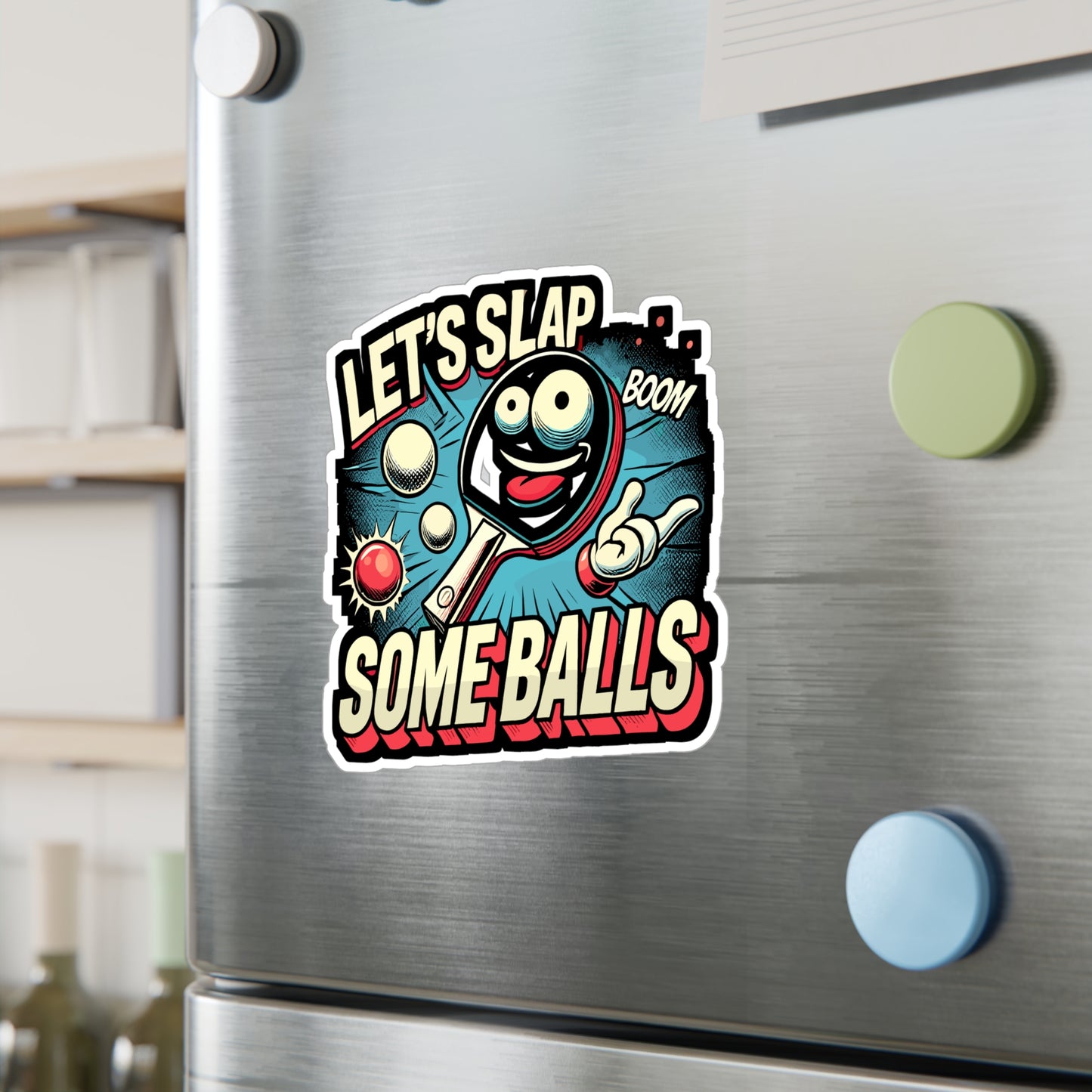 Let's Slap Some Balls - Ping pong Sticker for Laptop Sticker. Water Bottle Sticker, Vinyl Table tennis Decal - Ping pong Gift
