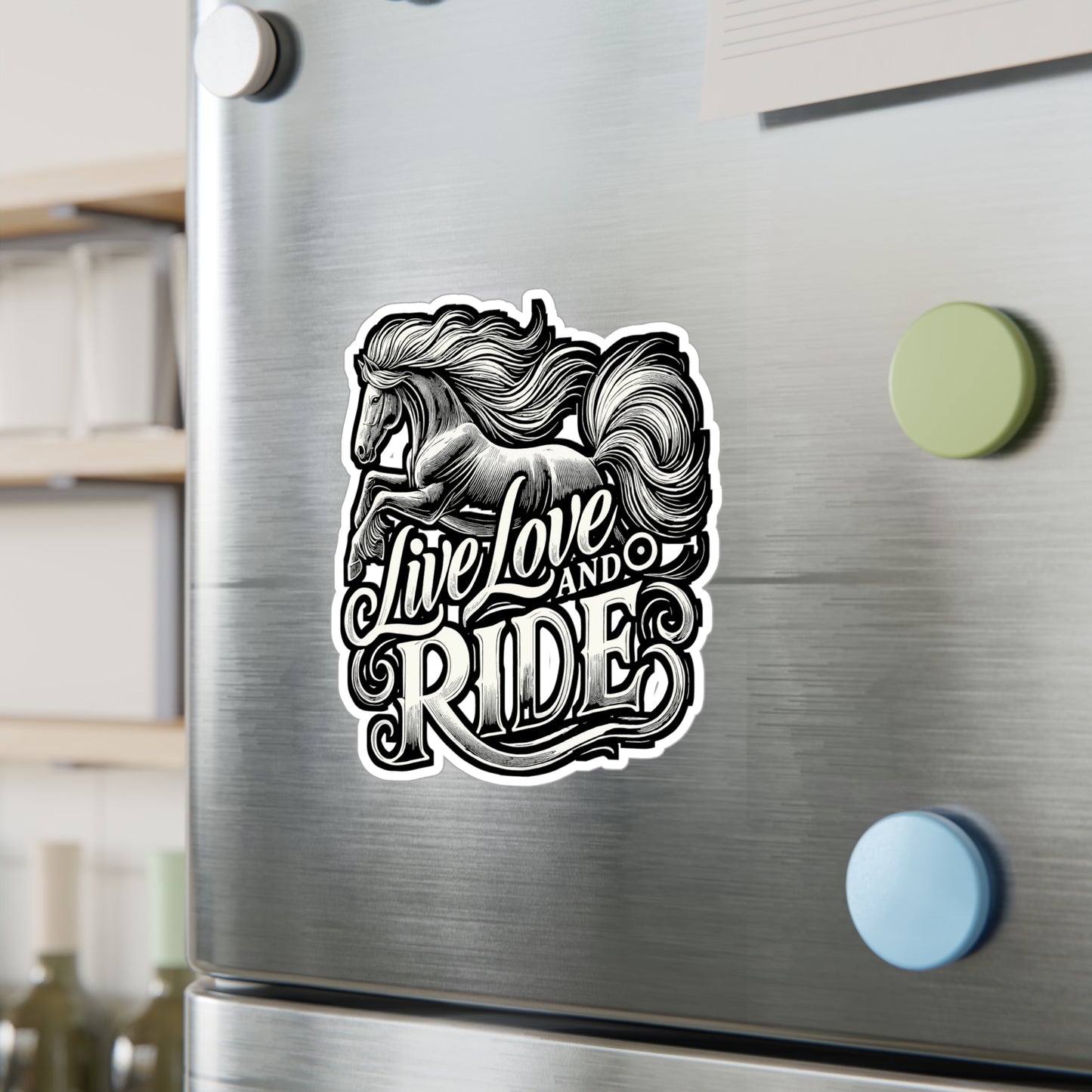 Live Love and Ride – Horseback Riding Sticker | Vinyl Horse Decal for Laptop, Water Bottle, Equestrian Gift