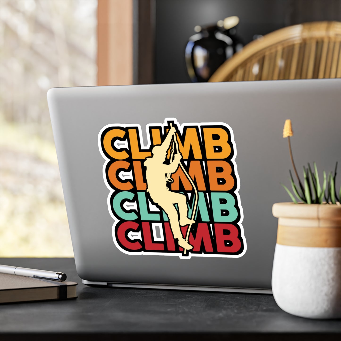 Climb - Climbing Sticker for Car Window Laptop Sticker. Water Bottle Sticker, Vinyl Bouldering Decal, Climber Sticker - Climbing Gift